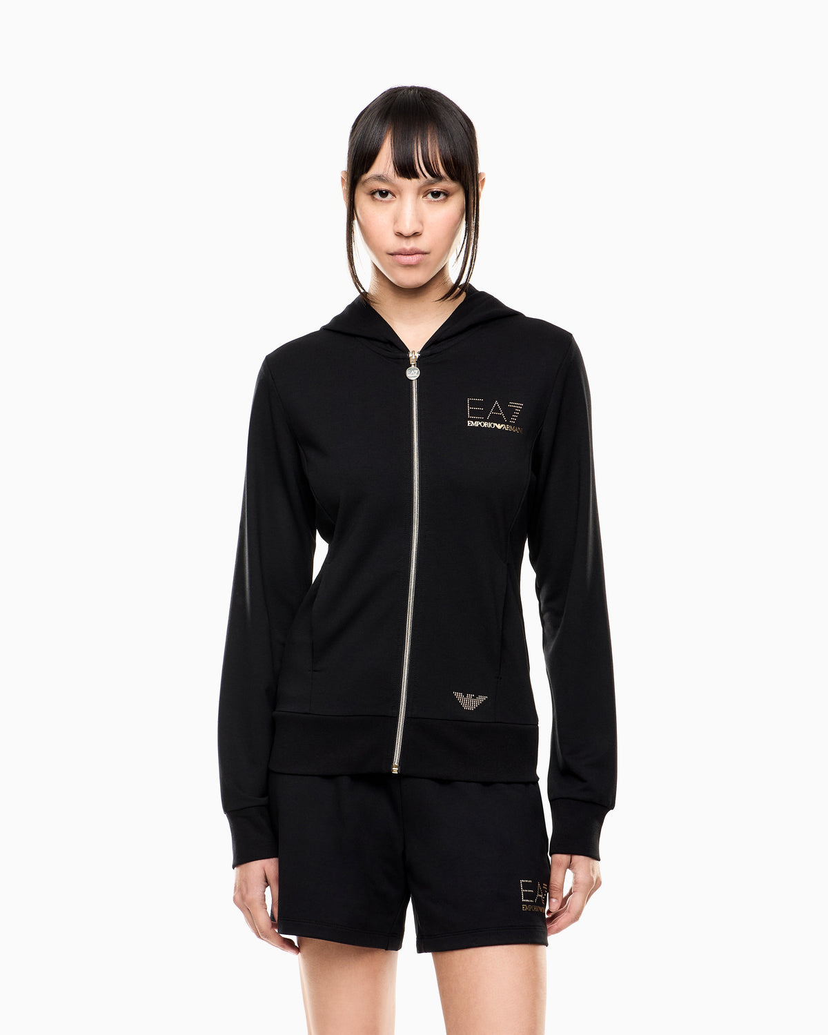 EA7 Evolution hooded sweatshirt in a stretch viscose-blend