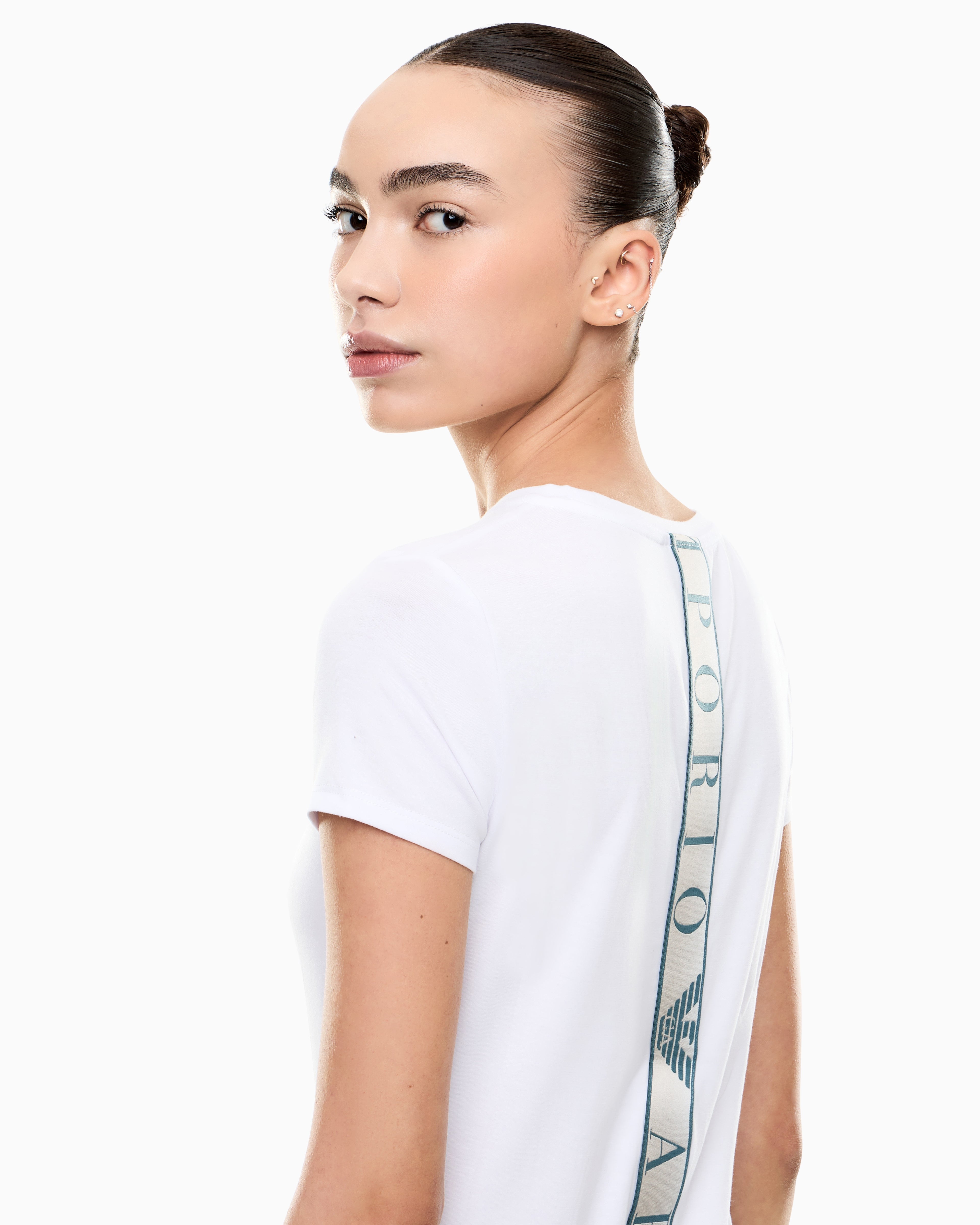 EA7 Natural Ventus7 technical fabric T-shirt