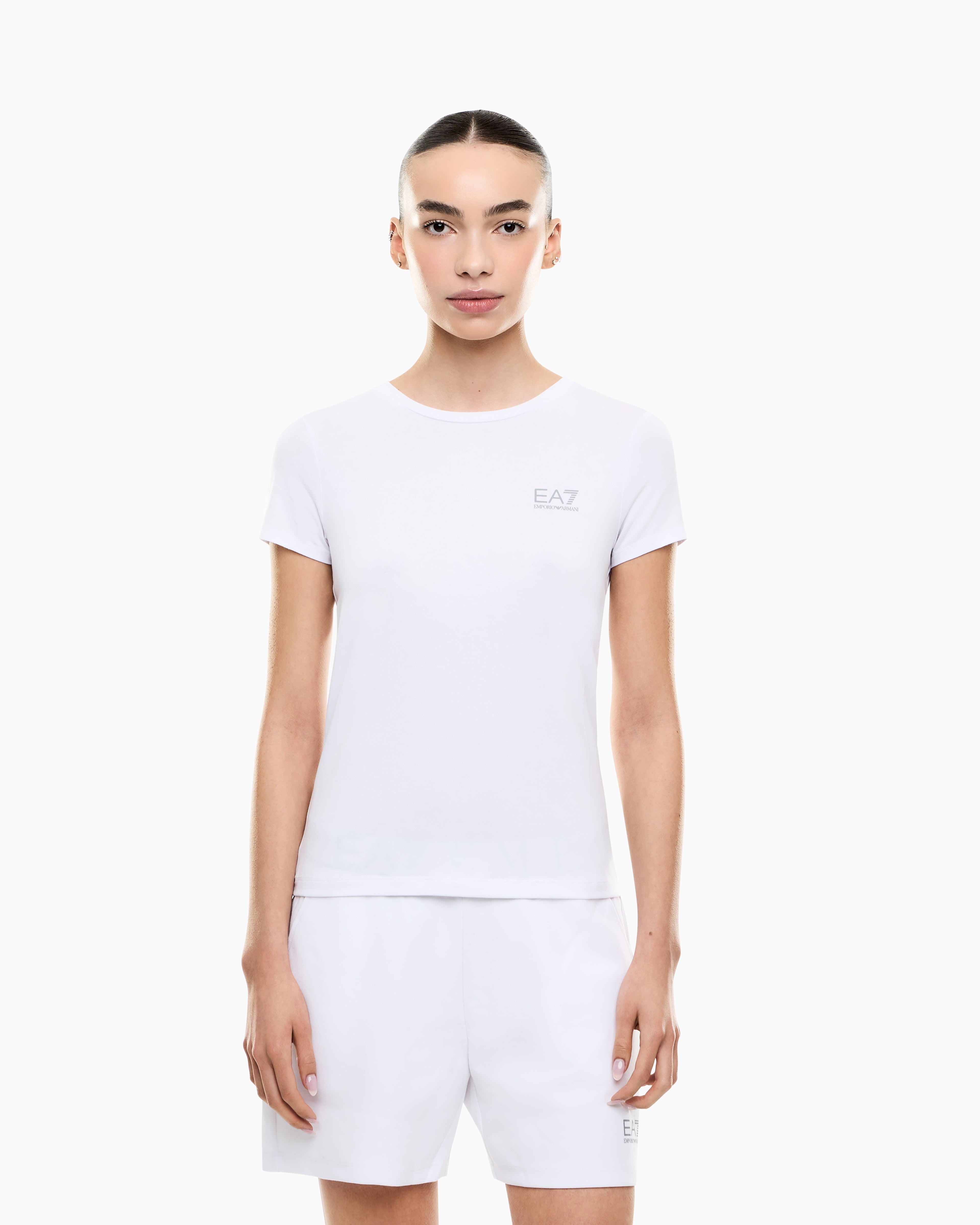 EA7 Natural Ventus7 technical fabric T-shirt