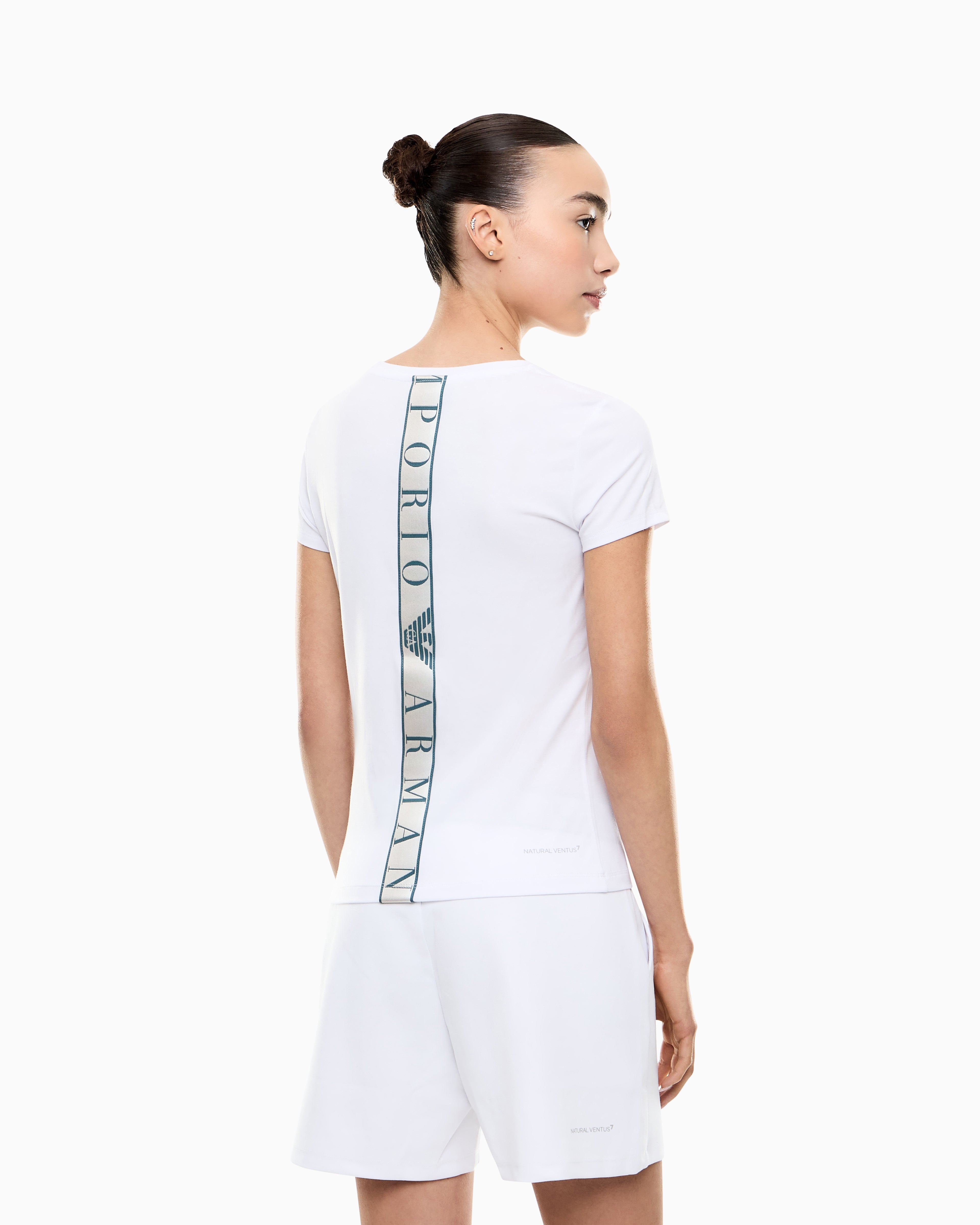 EA7 Natural Ventus7 technical fabric T-shirt