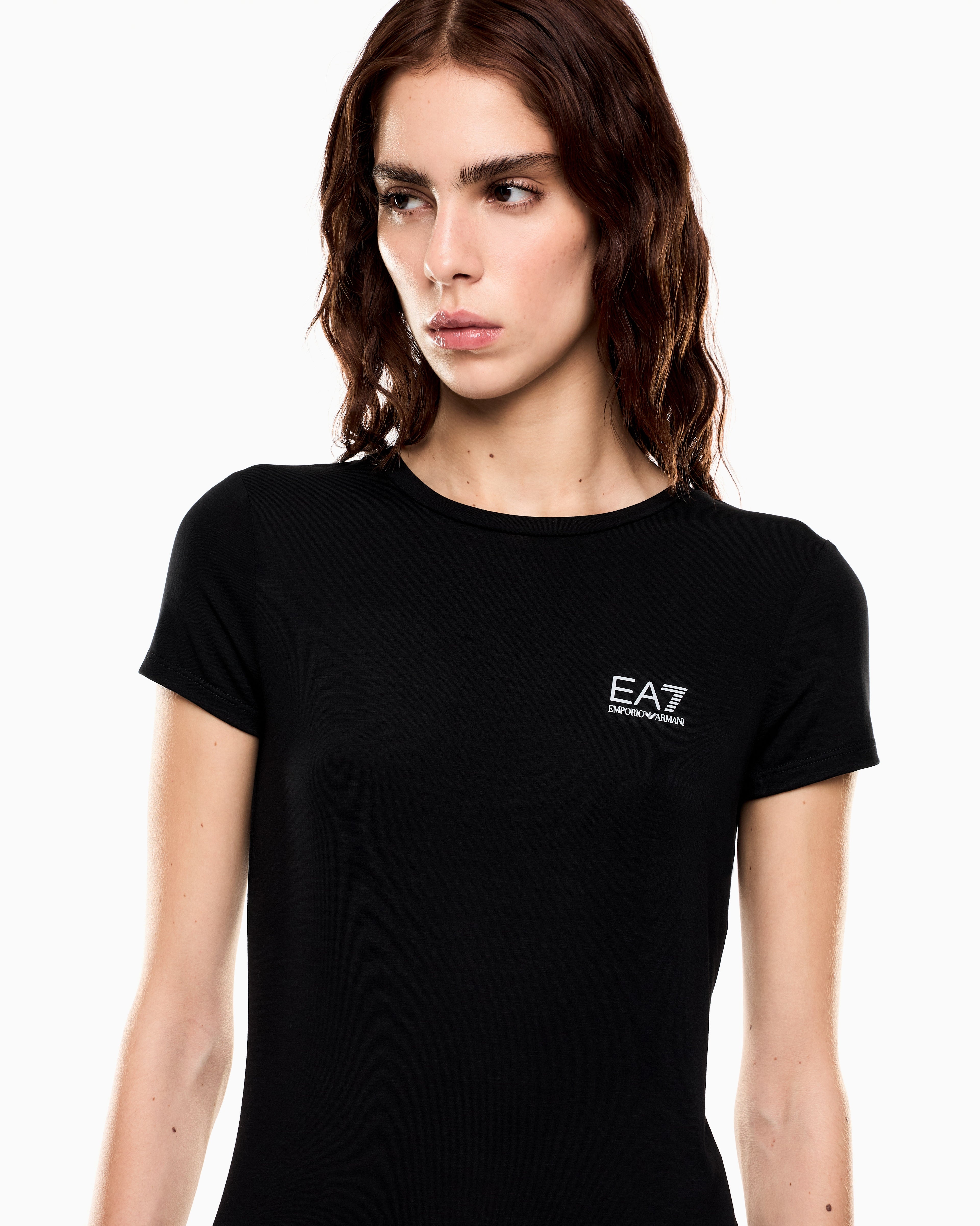 EA7 Natural Ventus7 technical fabric T-shirt