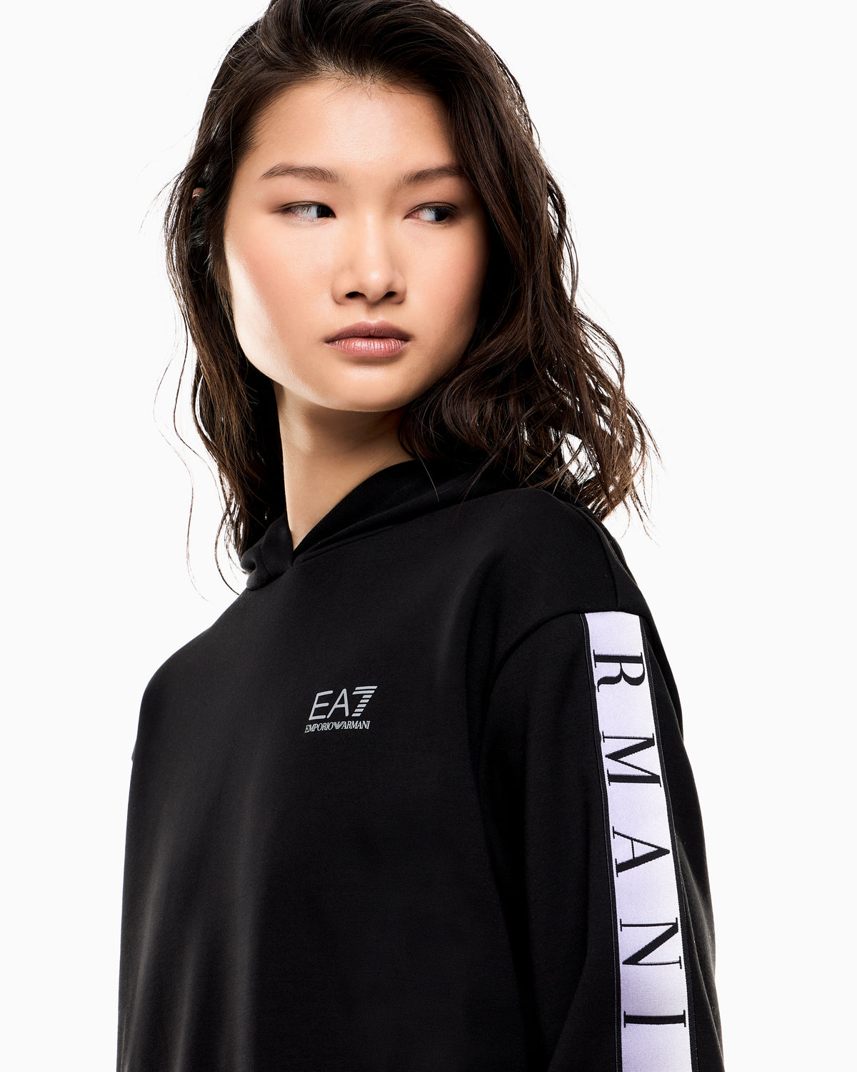 EA7 Dynamic Athlete hooded sweatshirt in Natural VENTUS7 technical fabric