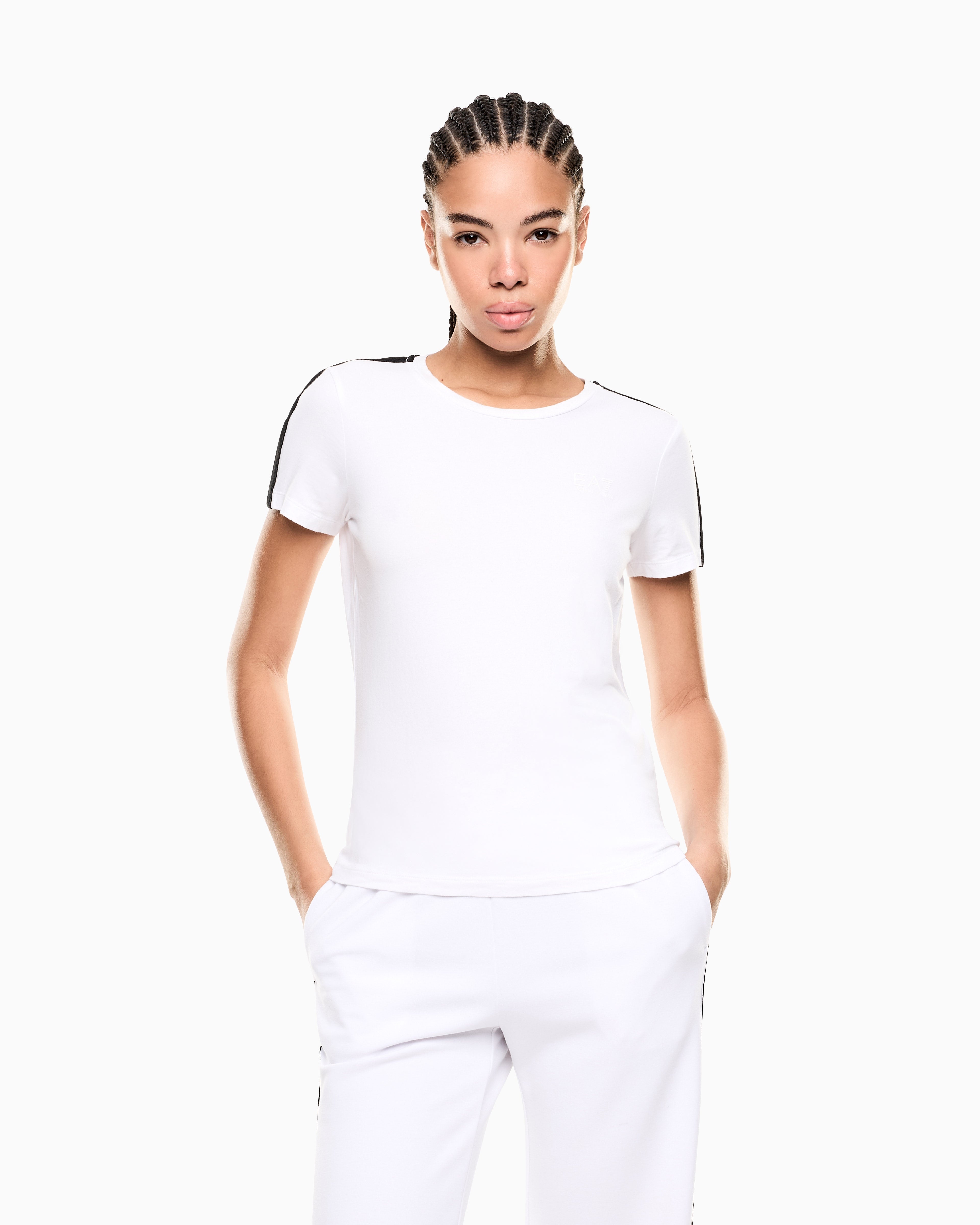 EA7 Logo Series jersey T-shirt with logo tape detail