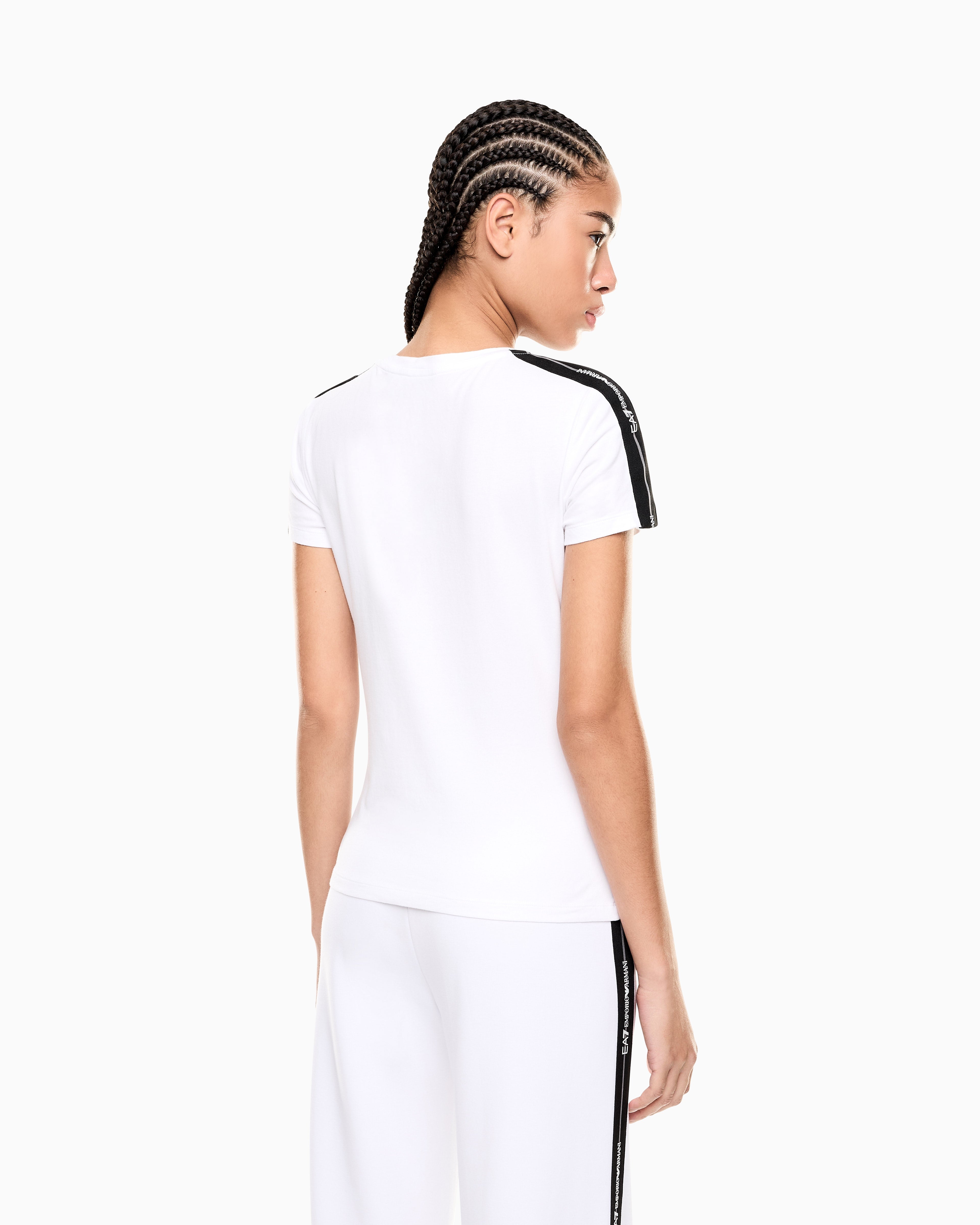 EA7 Logo Series jersey T-shirt with logo tape detail