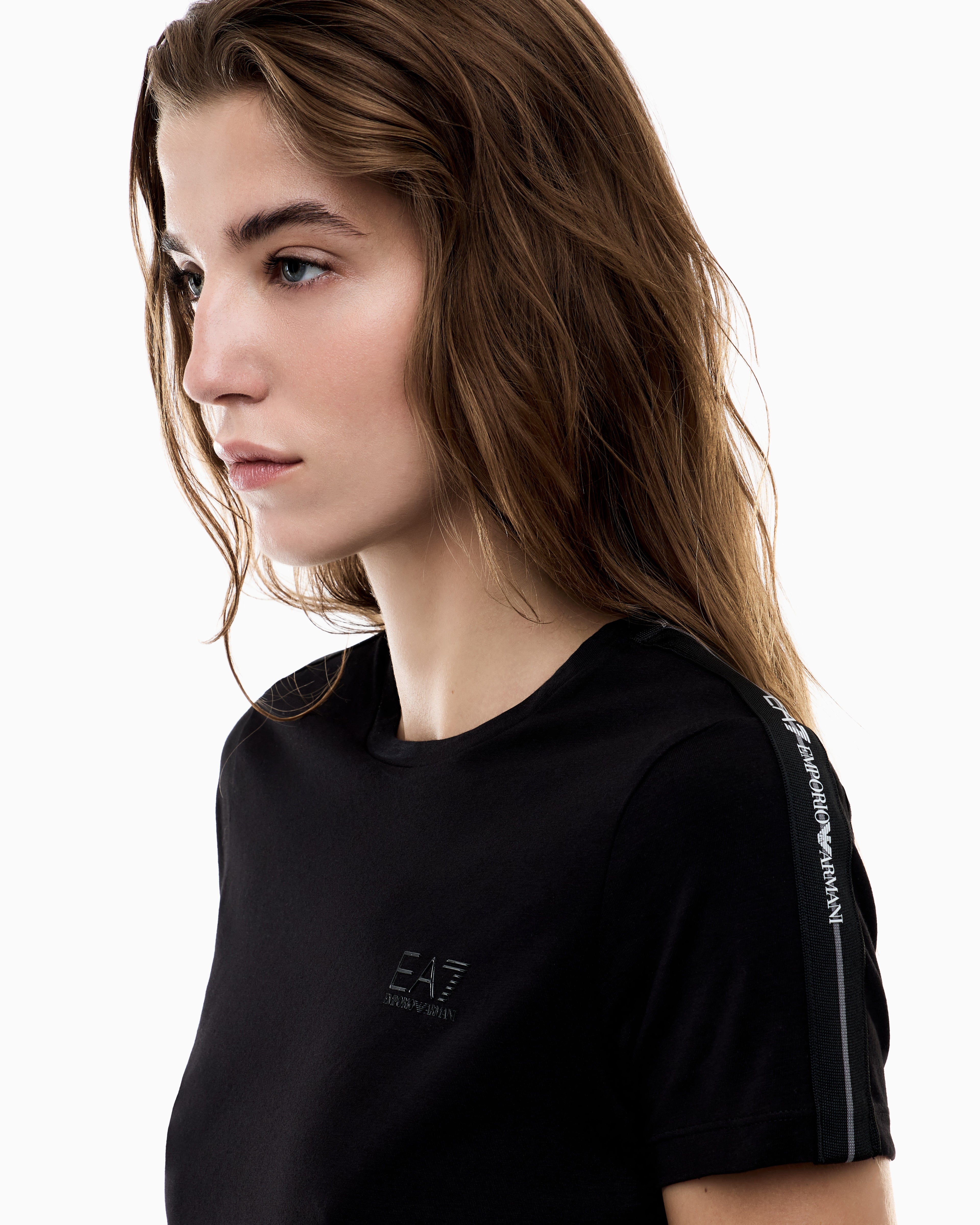 EA7 Logo Series jersey T-shirt with logo tape detail