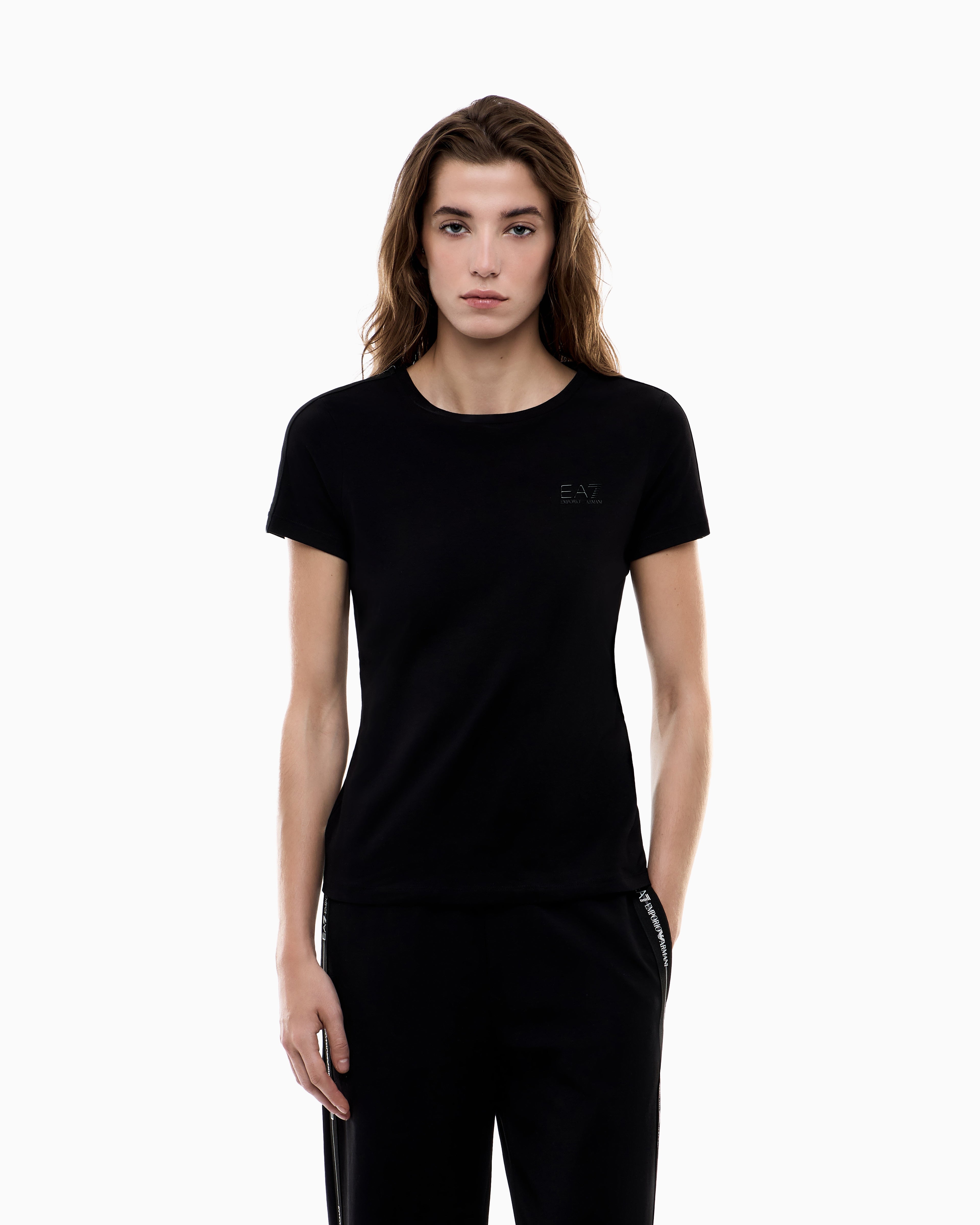 EA7 Logo Series jersey T-shirt with logo tape detail