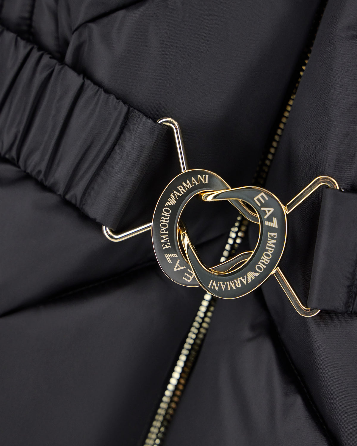 EA7 Regular fit padded bomber jacket with hood and shiny finish