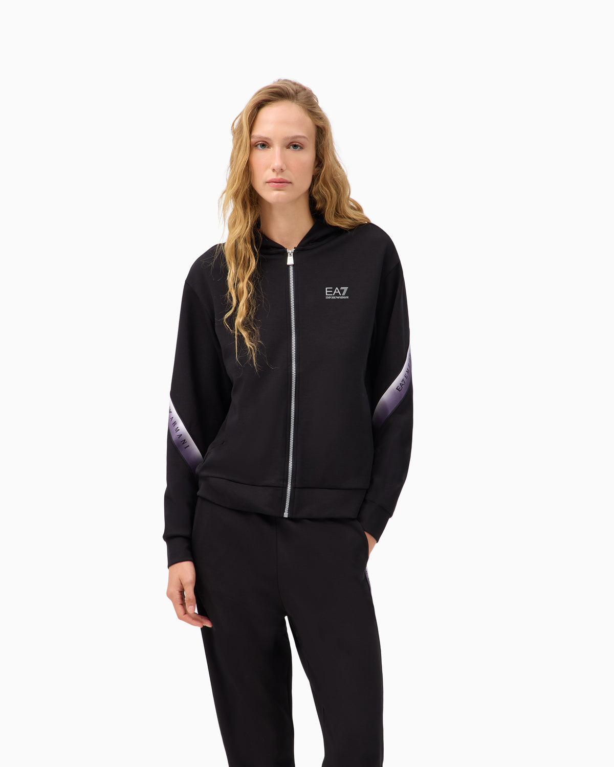 EA7 Hoodie Natural Ventus 7 regular fit in cotton and modal