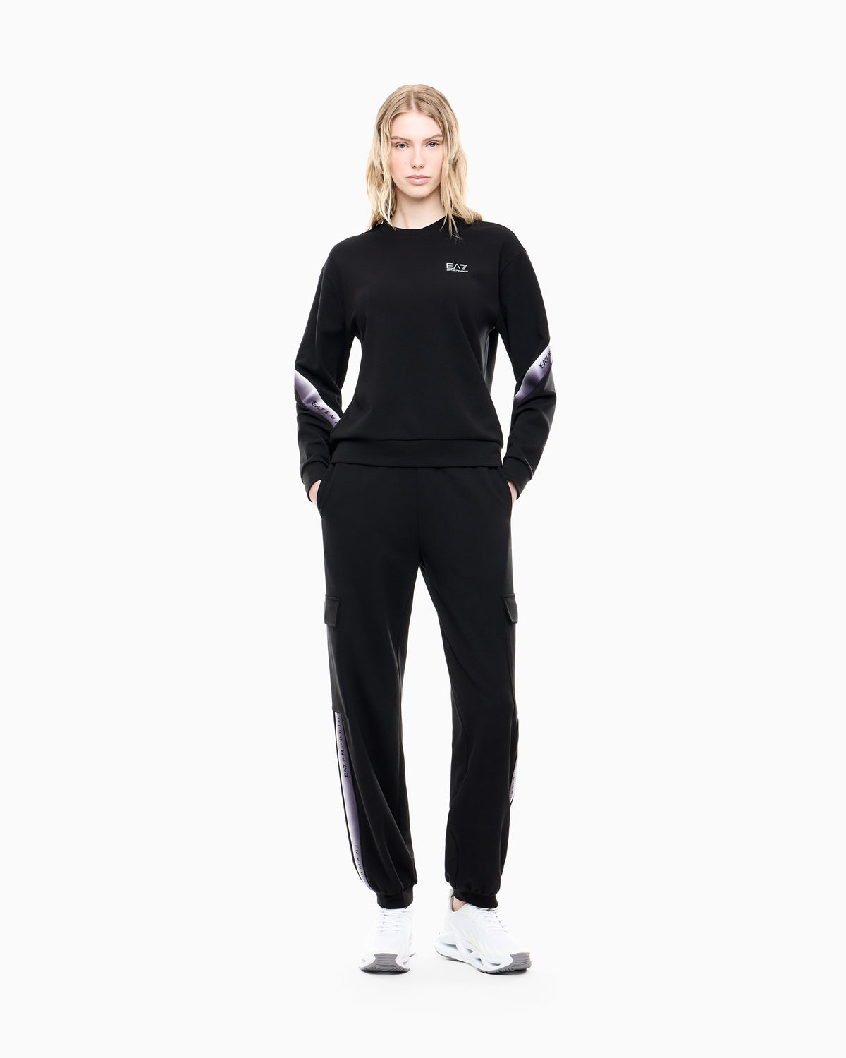 EA7 Cargo pants Natural Ventus 7 in stretch cotton and modal