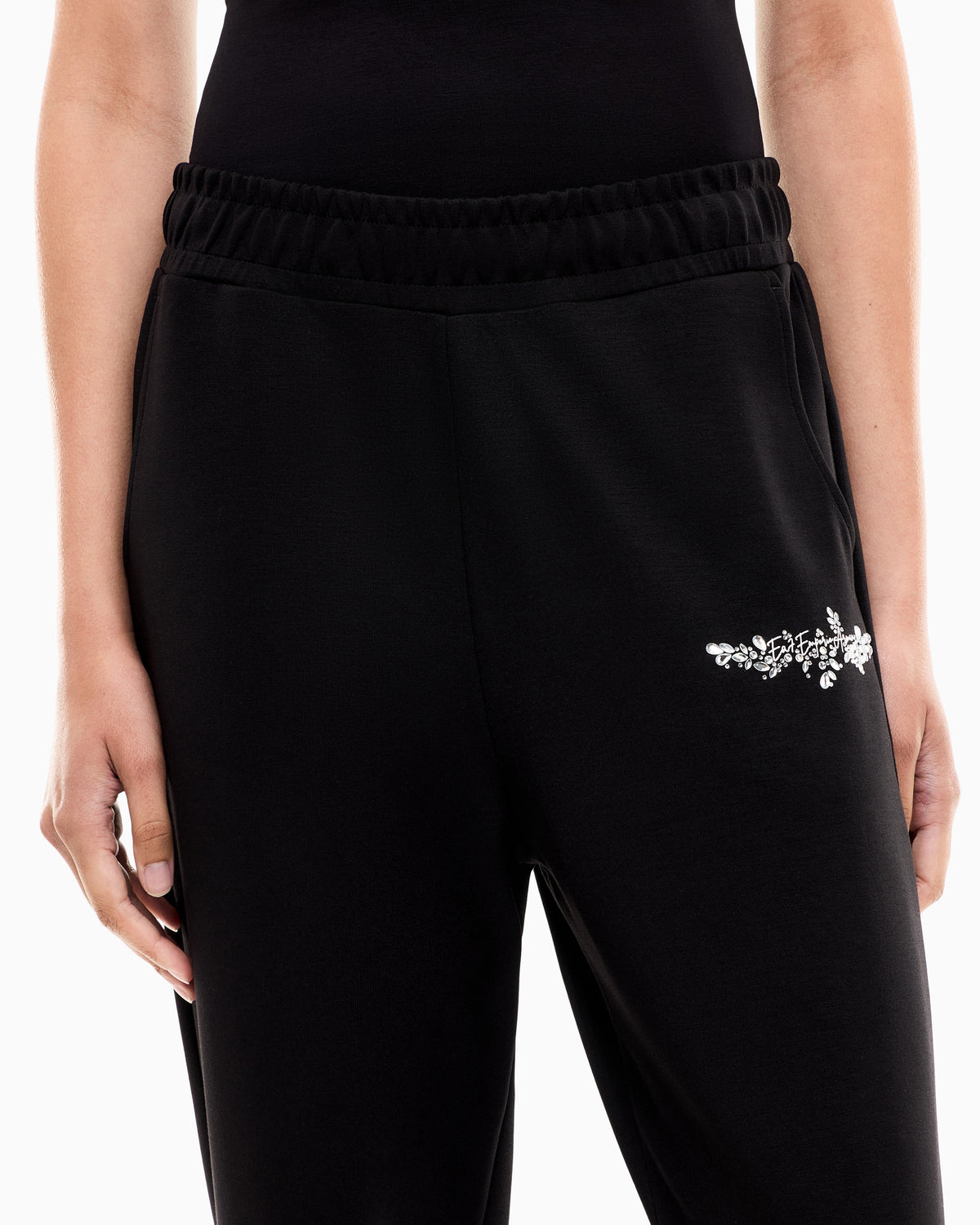 EA7 Trousers Logo Series regular fit jersey in modal blend