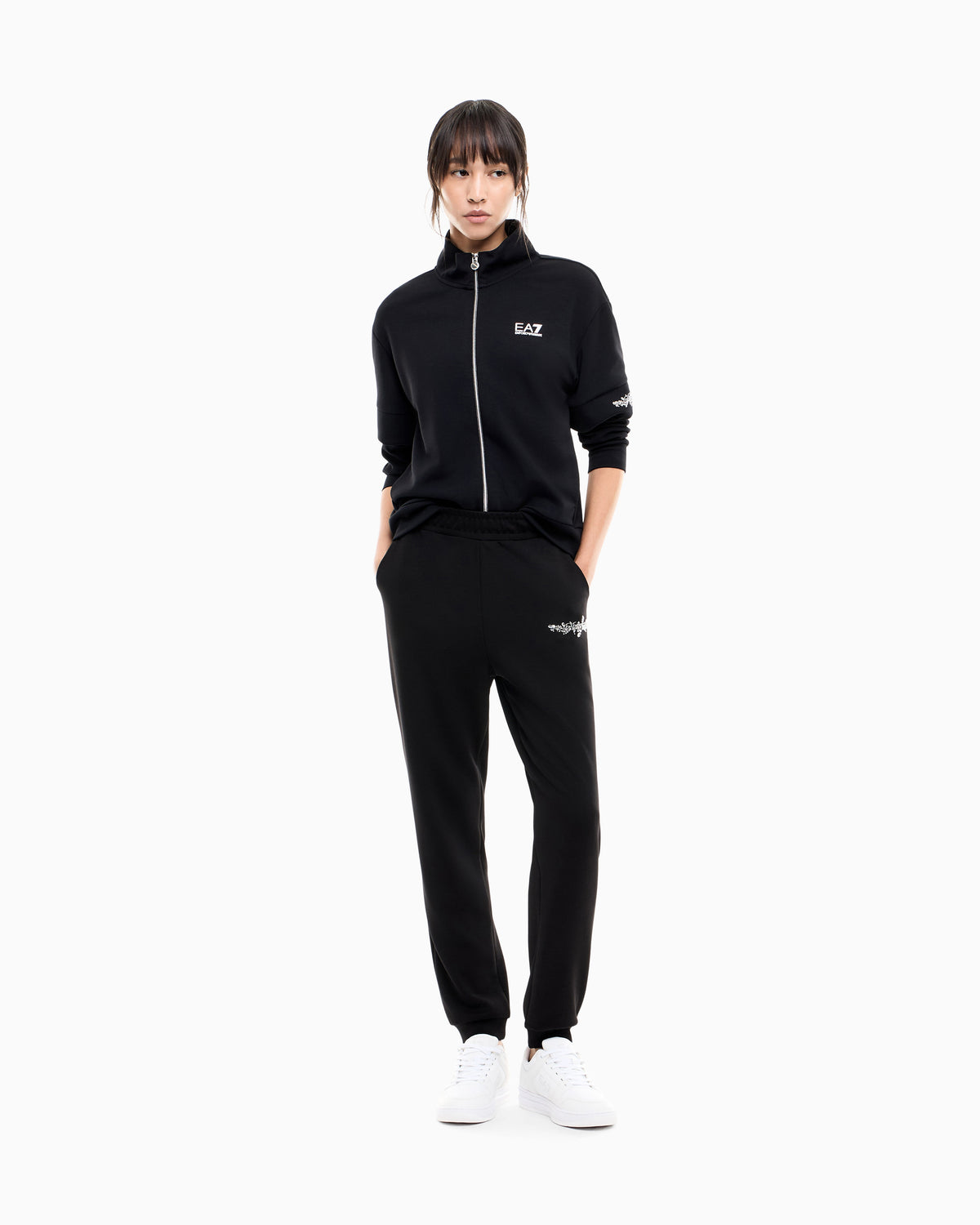 EA7 Trousers Logo Series regular fit jersey in modal blend