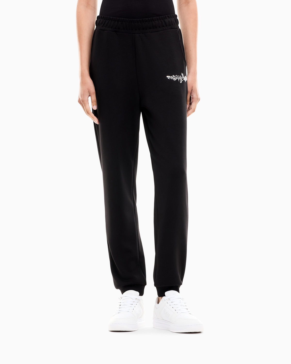 EA7 Trousers Logo Series regular fit jersey in modal blend