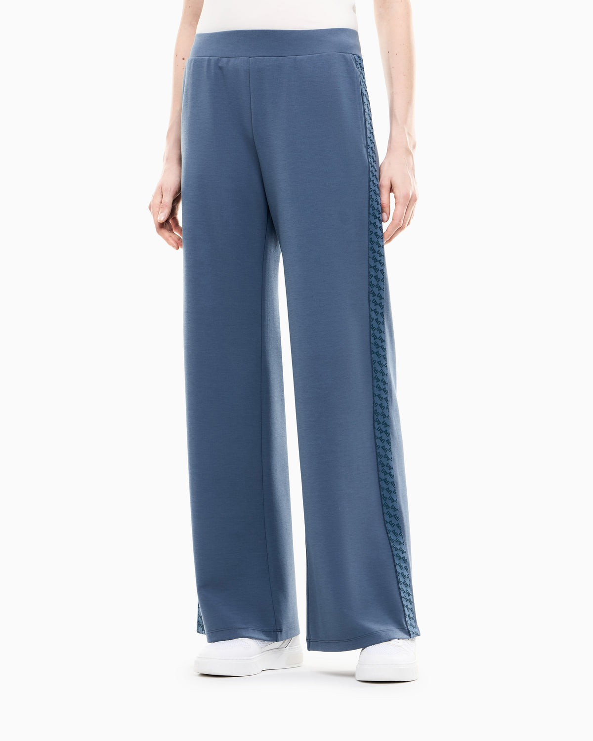 EA7 Oversized pants Logo Series in stretch cotton and modal
