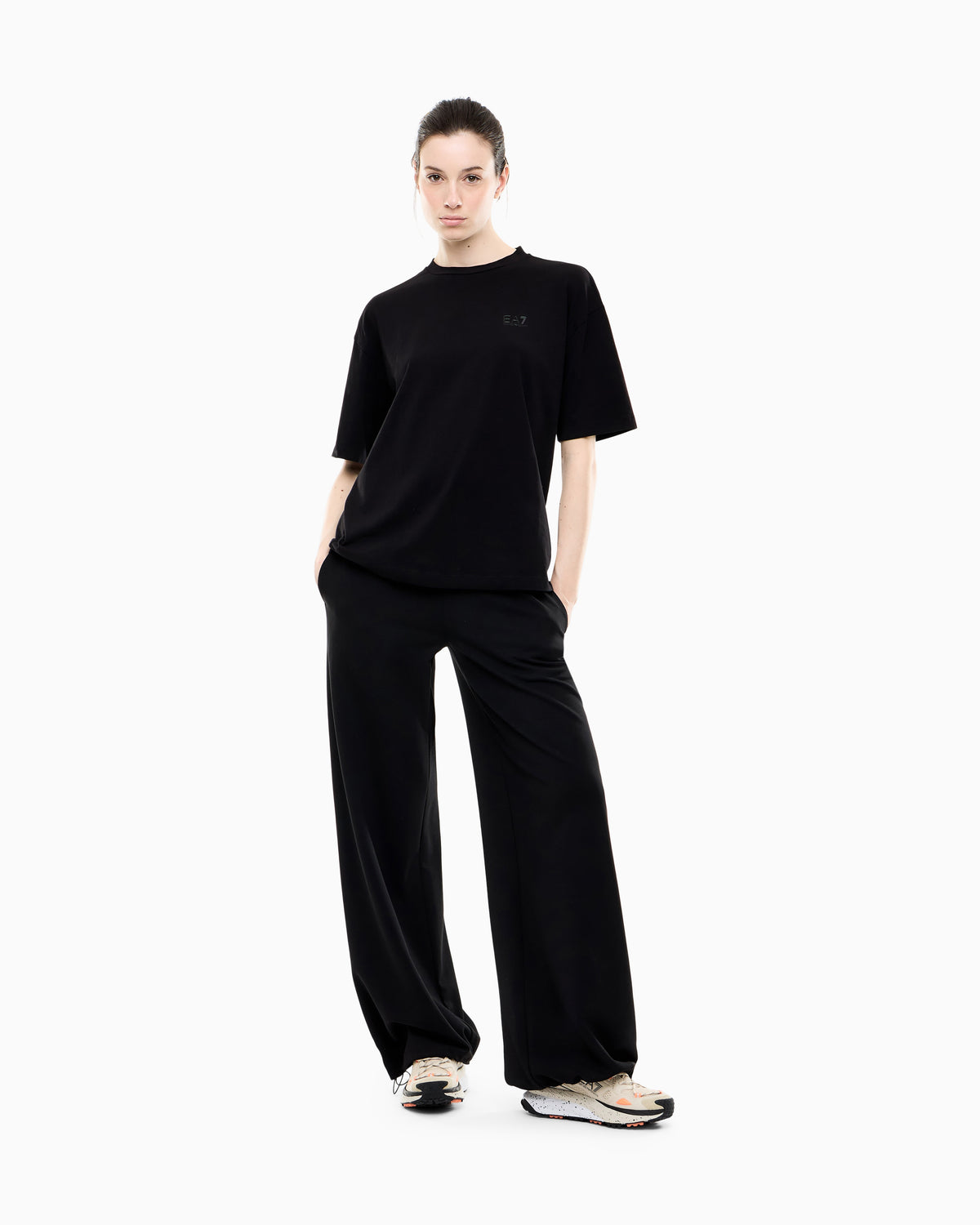 EA7 T-shirt short-sleeve oversized in cotton-blend jersey