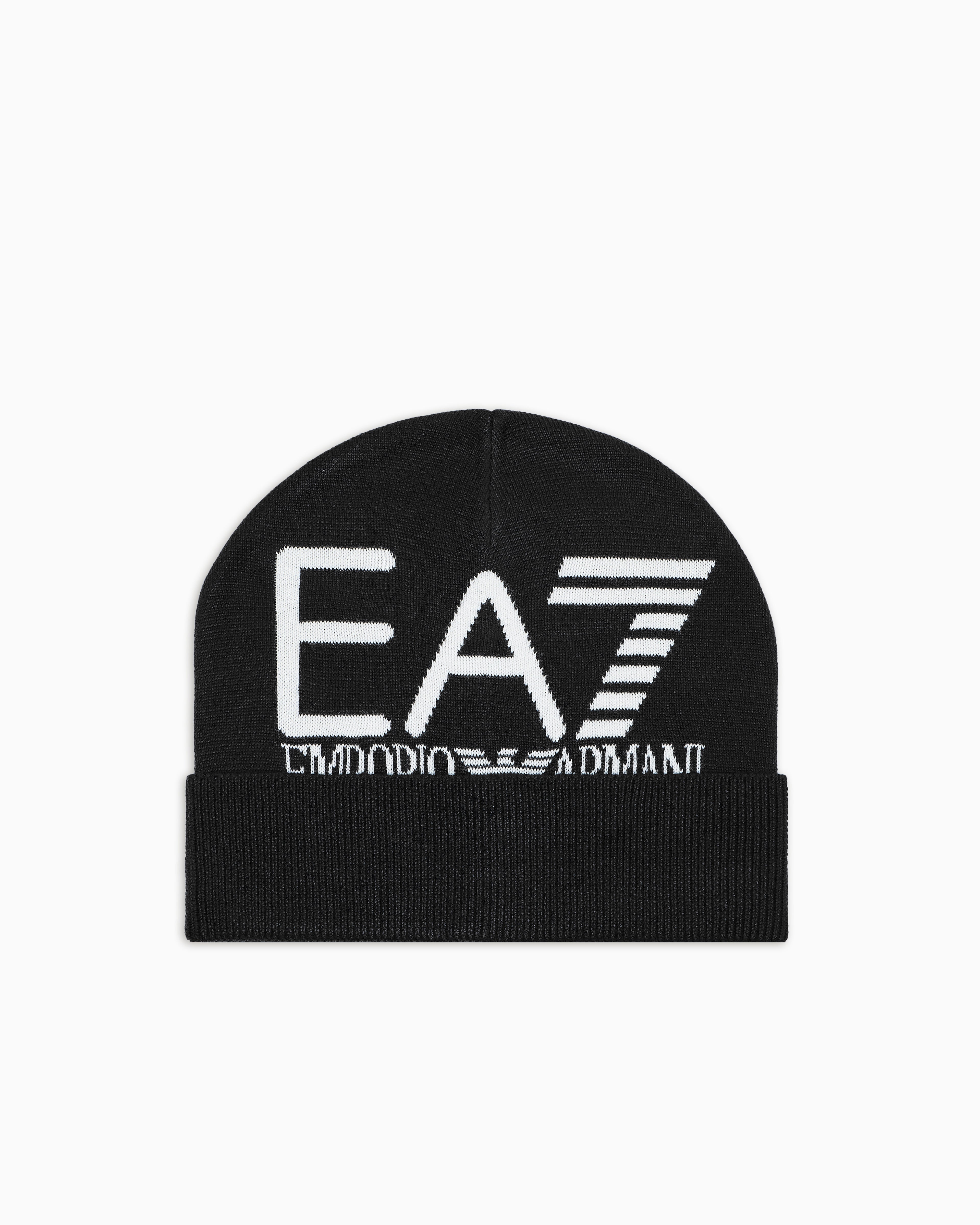 EA7 Visibility beanie with EA7 oversized logo