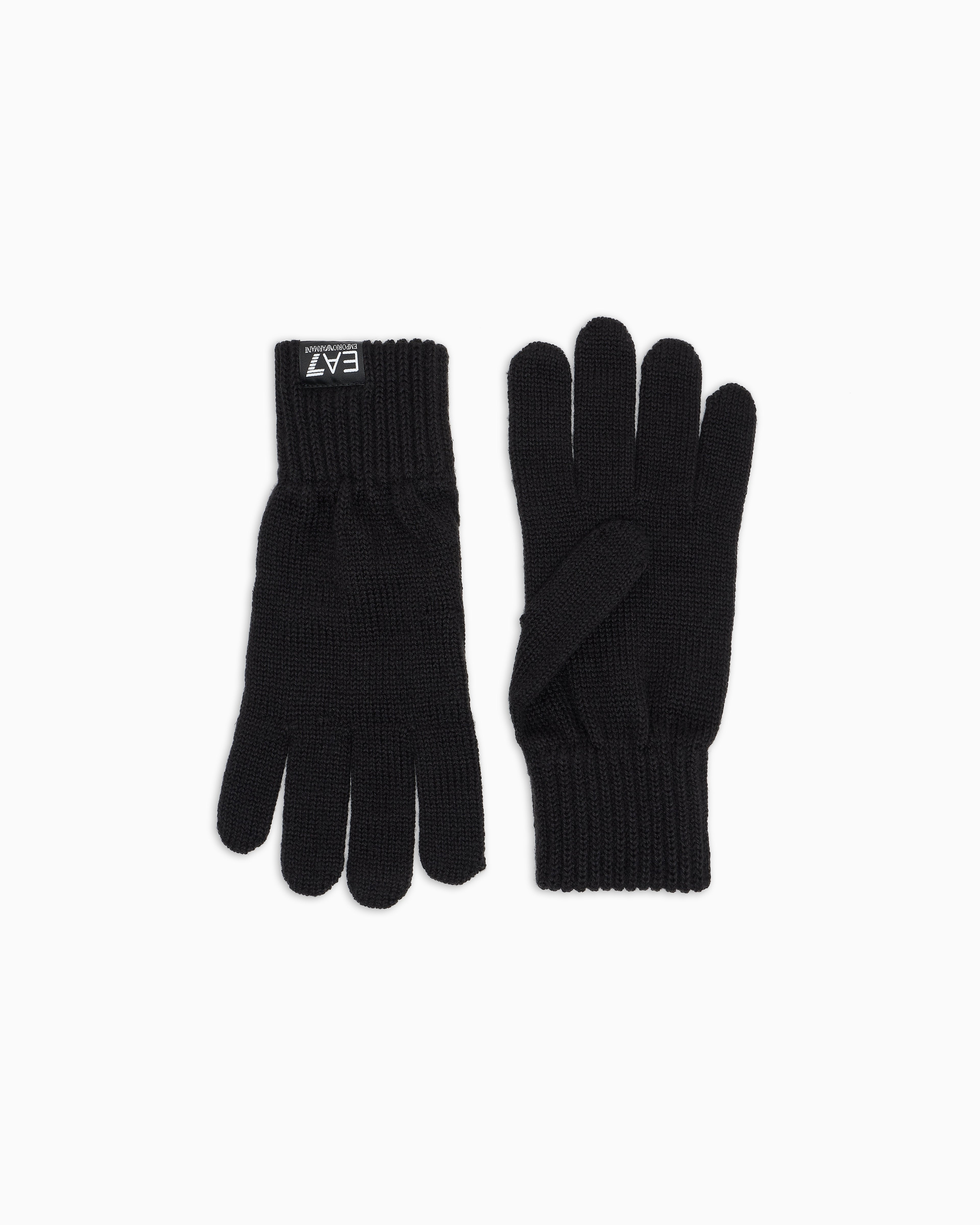 EA7 Wool-blend gloves