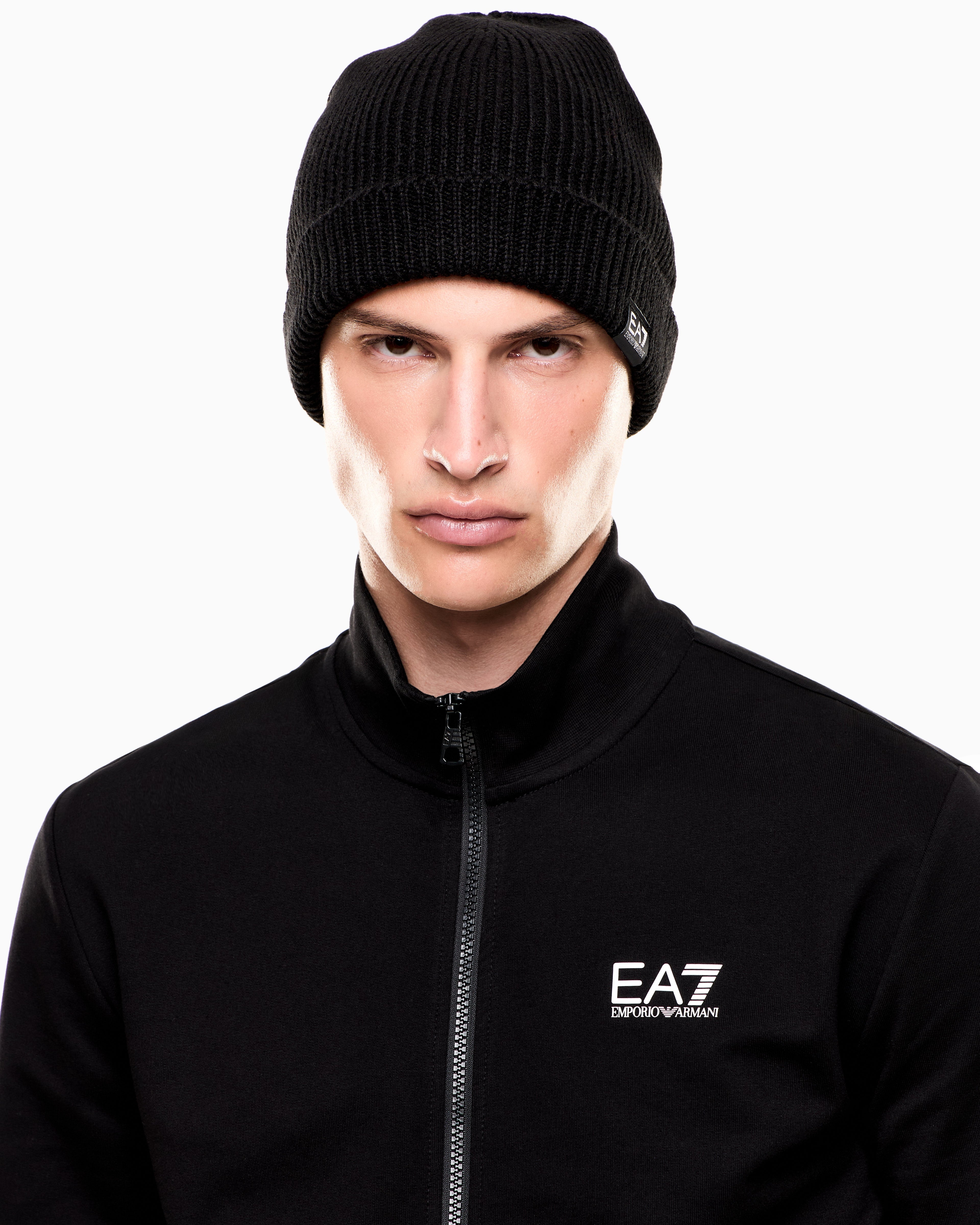 EA7 Wool-blend fisherman beanie