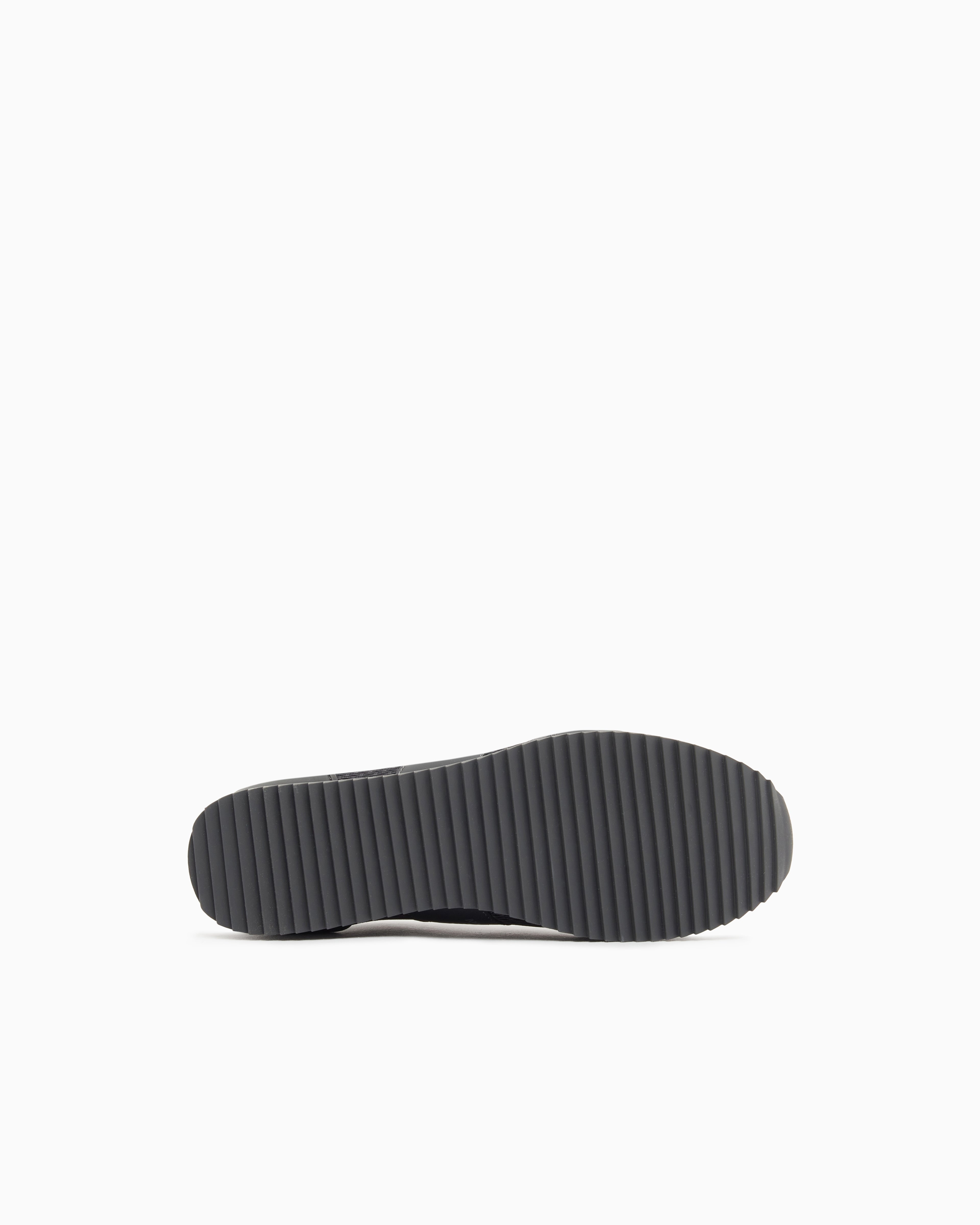 Ea7 Sneaker Black And White In Mesh With Rubber Sole Grey