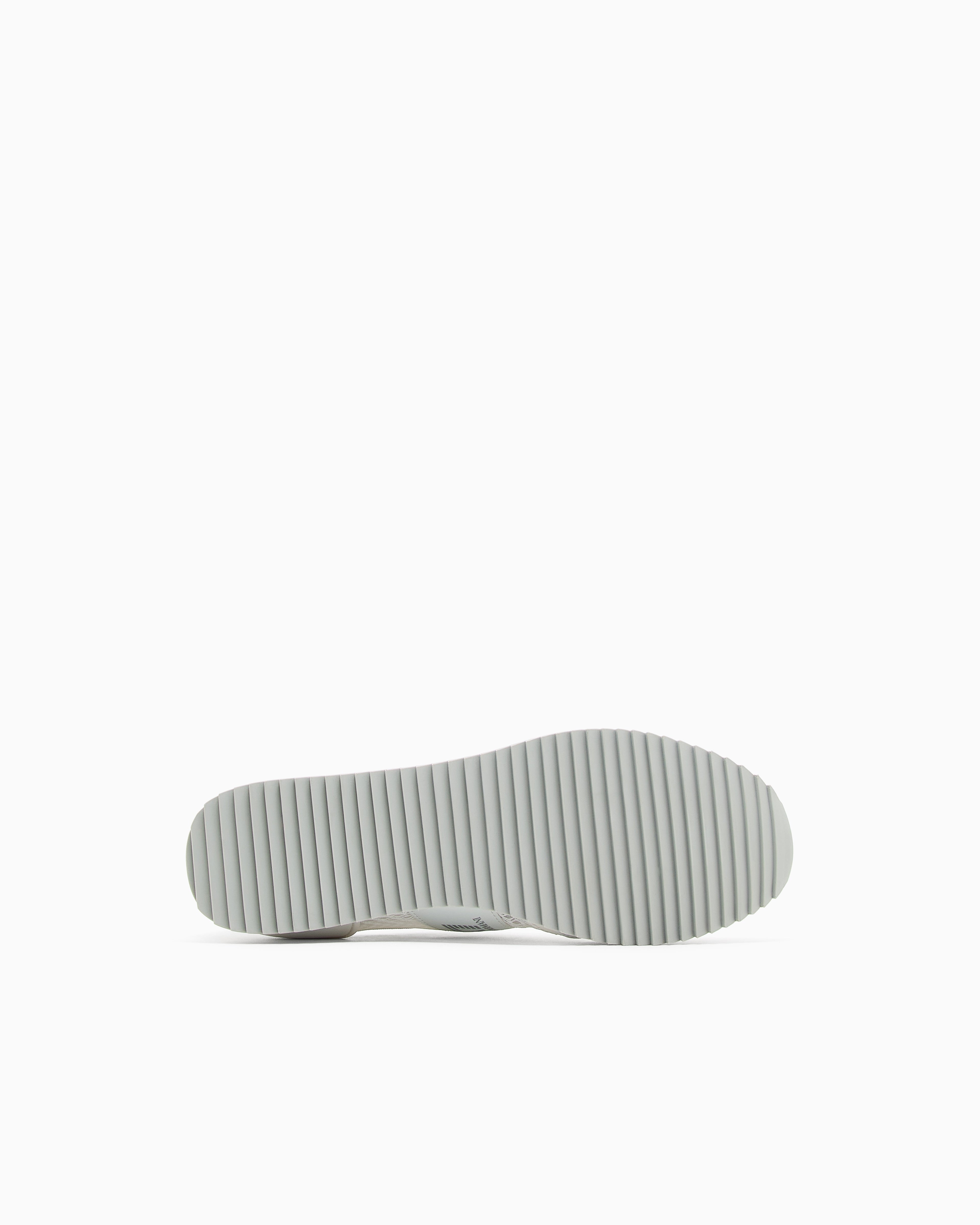 Ea7 Sneaker Black And White In Mesh With Rubber Sole White
