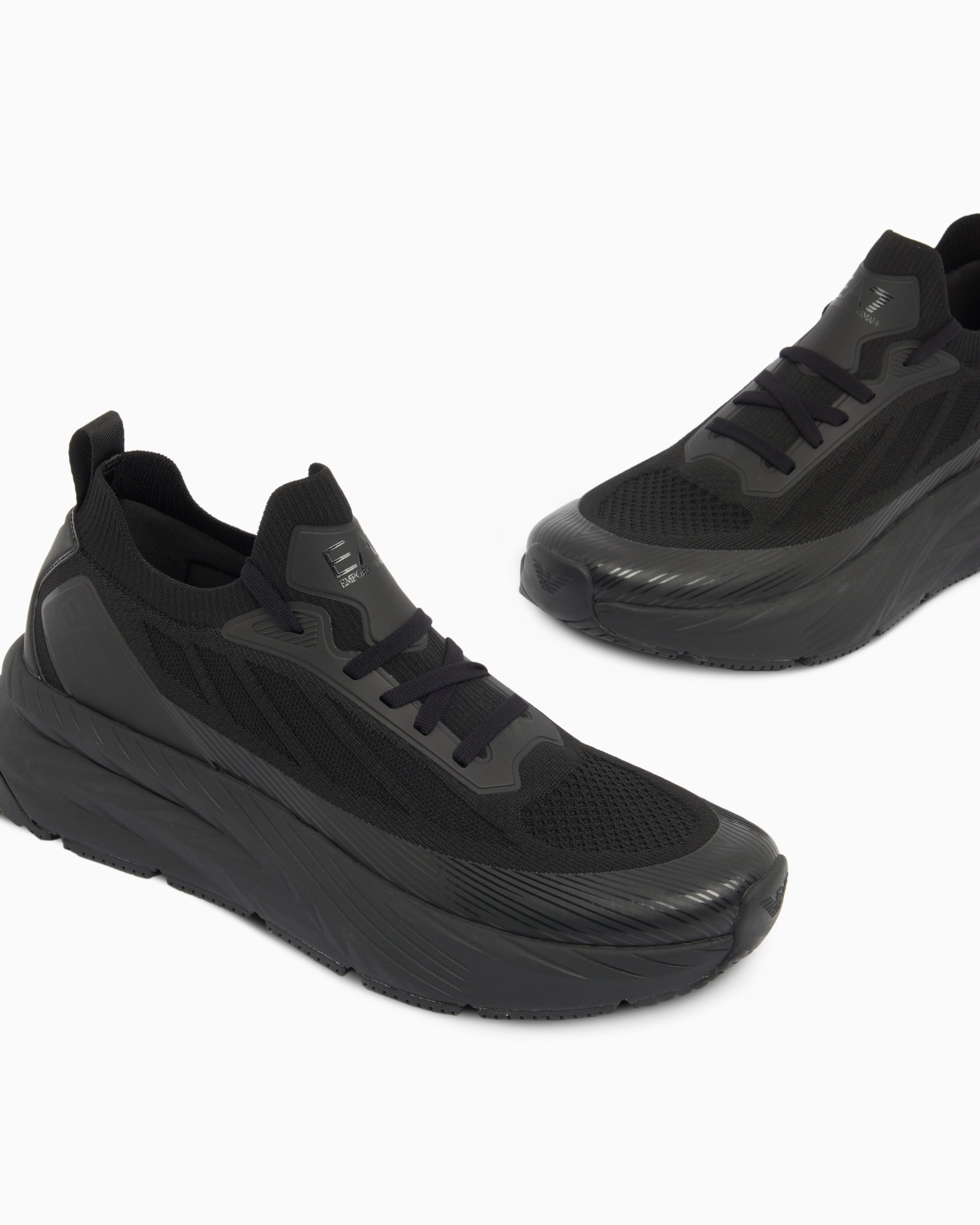 Ea7 Crusher Sonic Knit Sneakers Black