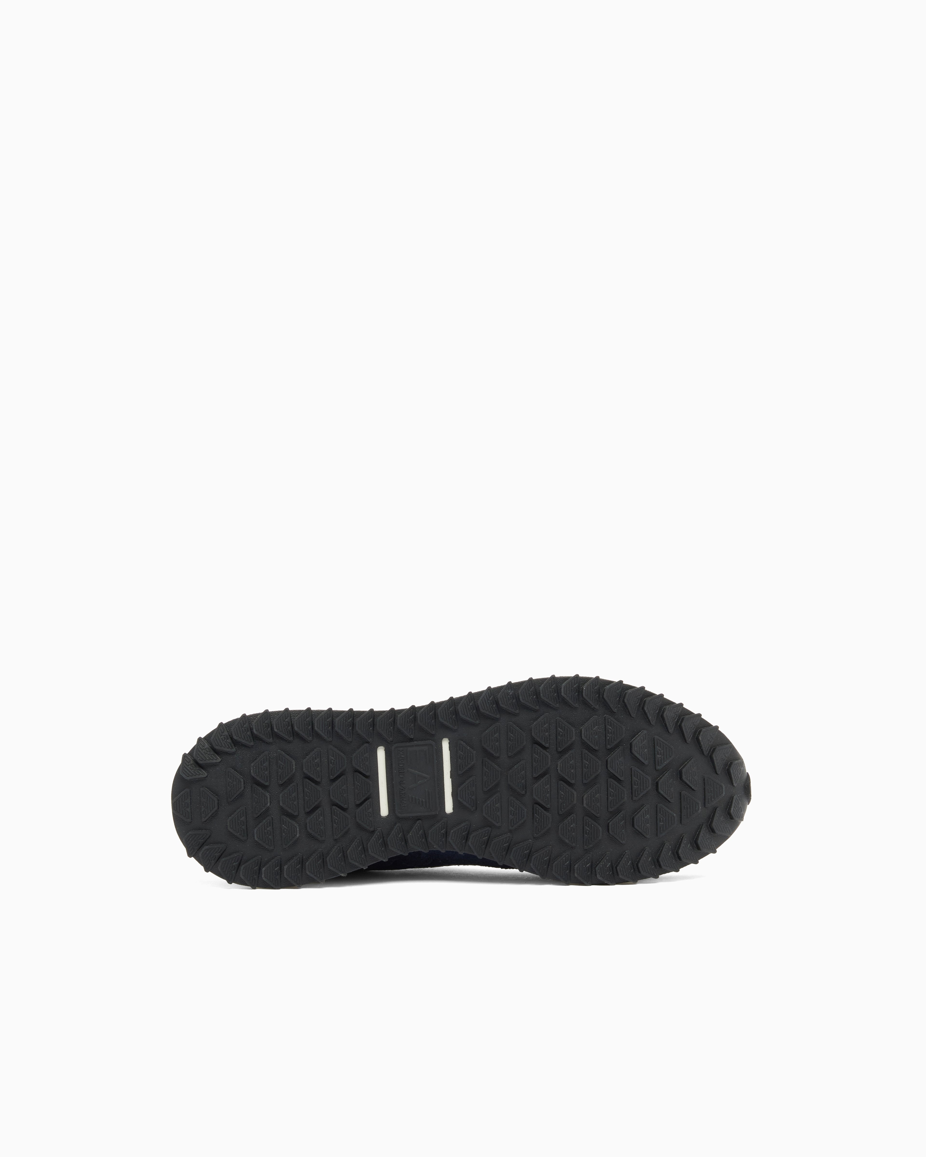 Ea7 Sneaker In Fabric And Leather Details Blue