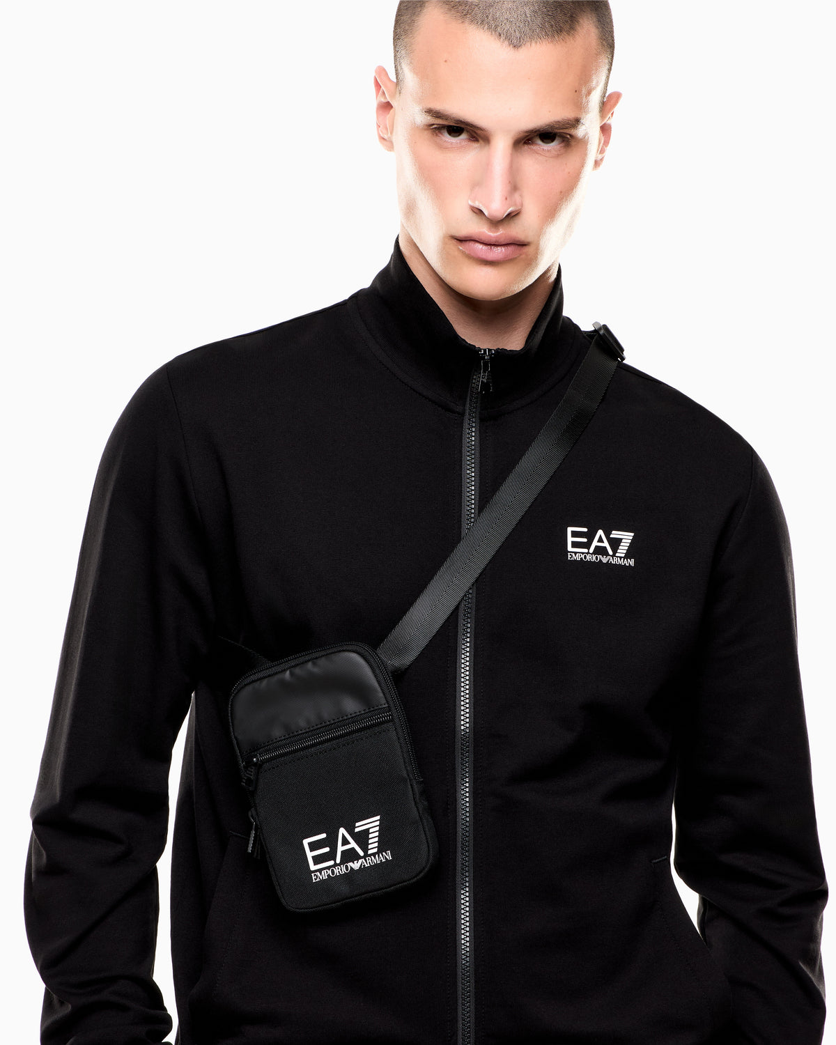 EA7 Train Core small cross-body bag with oversized EA7 logo