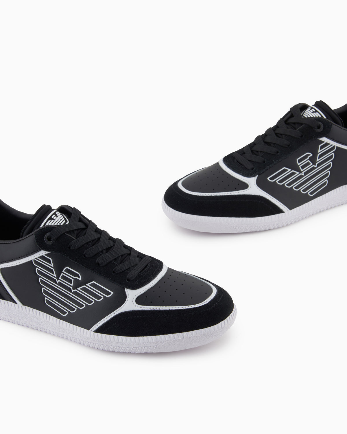Ea7 High-Top Sneaker In Leather And Suede New Heritage Eagle Black