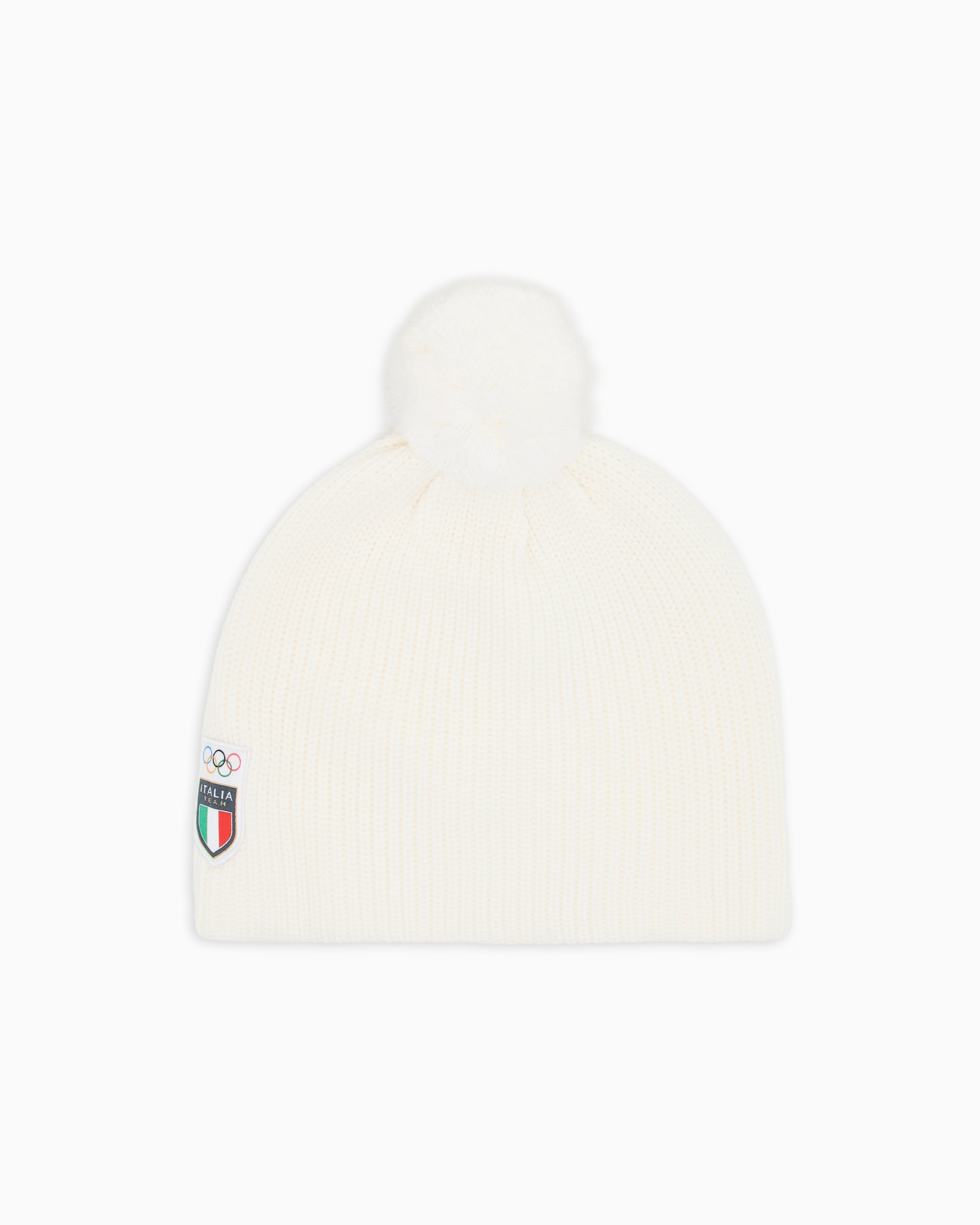 EA7 wool-blend beanie with pom-pom