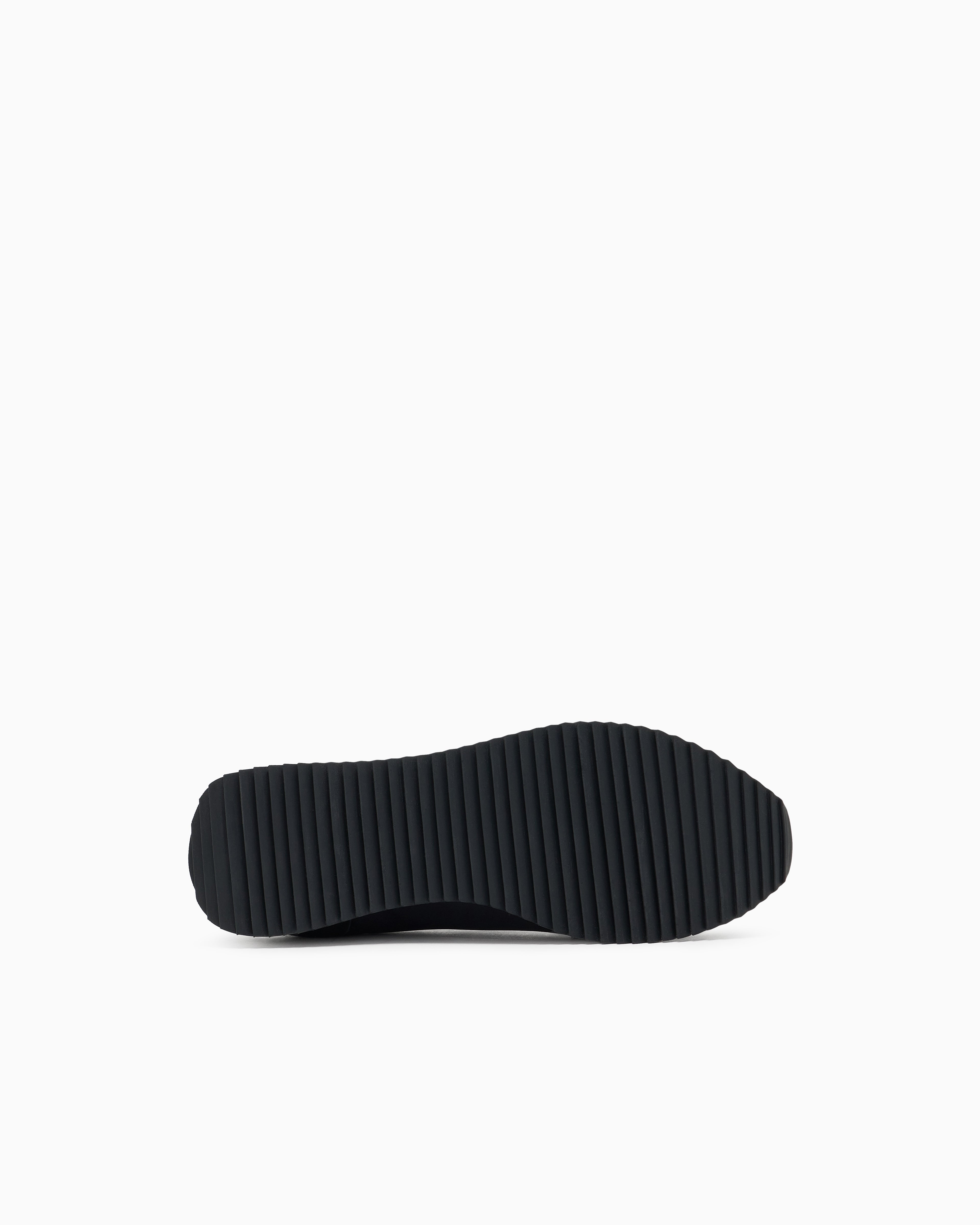 Ea7 Fabric Sneakers With Leather Details Black