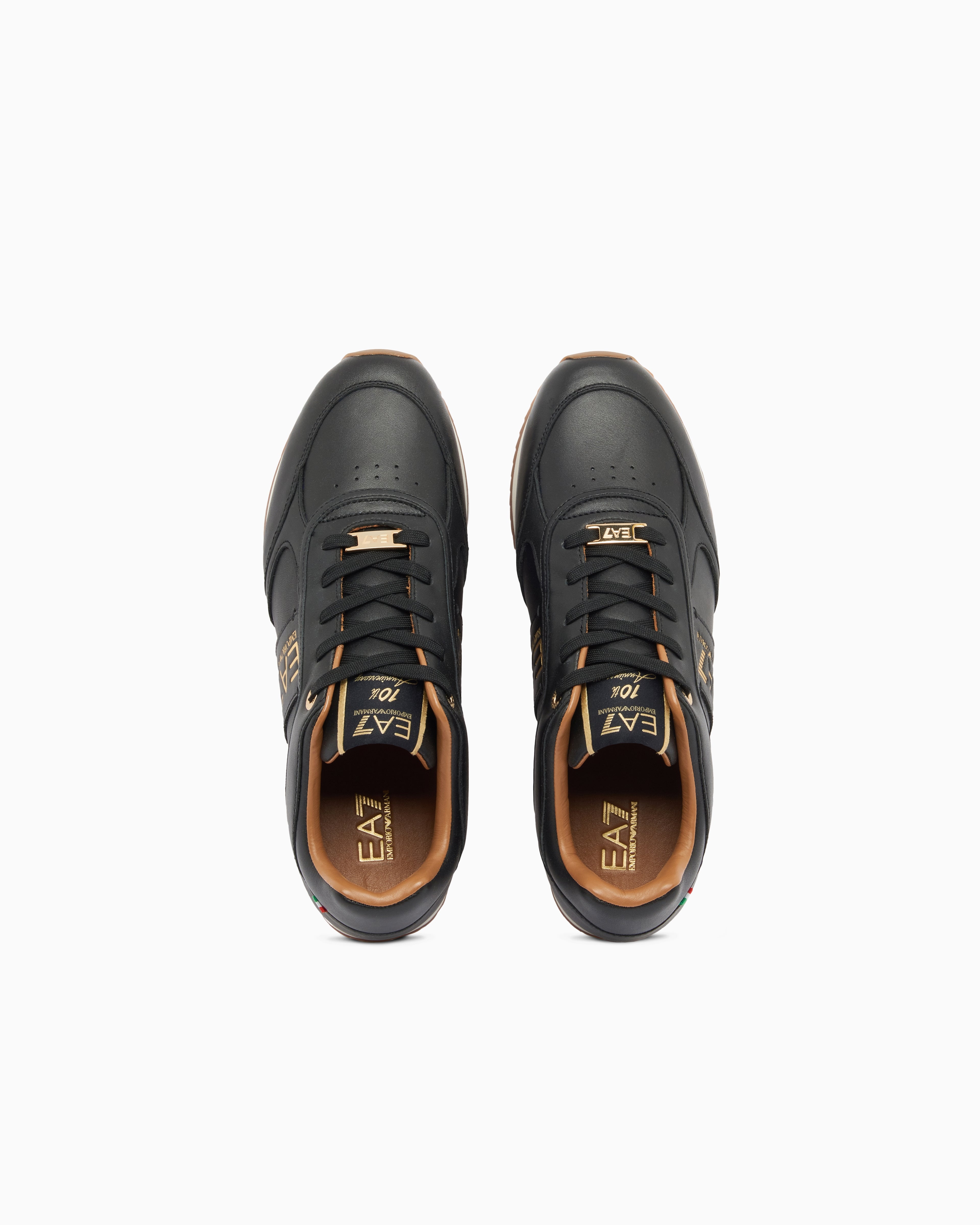 Ea7 Black And White 10Th Anniversary Sneakers Black