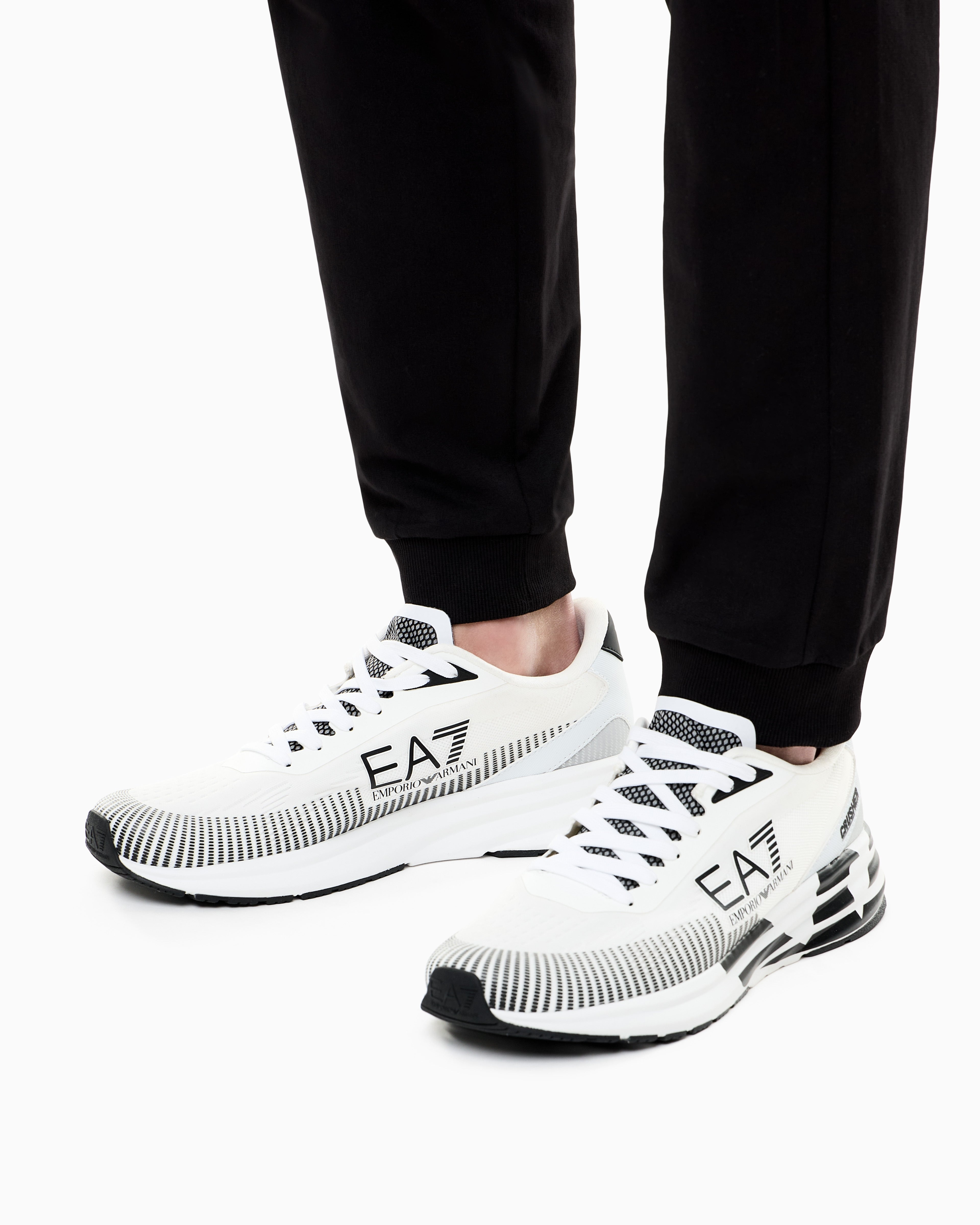 Ea7 Sneakers Crusher Distance In Mesh With Reflective Details White