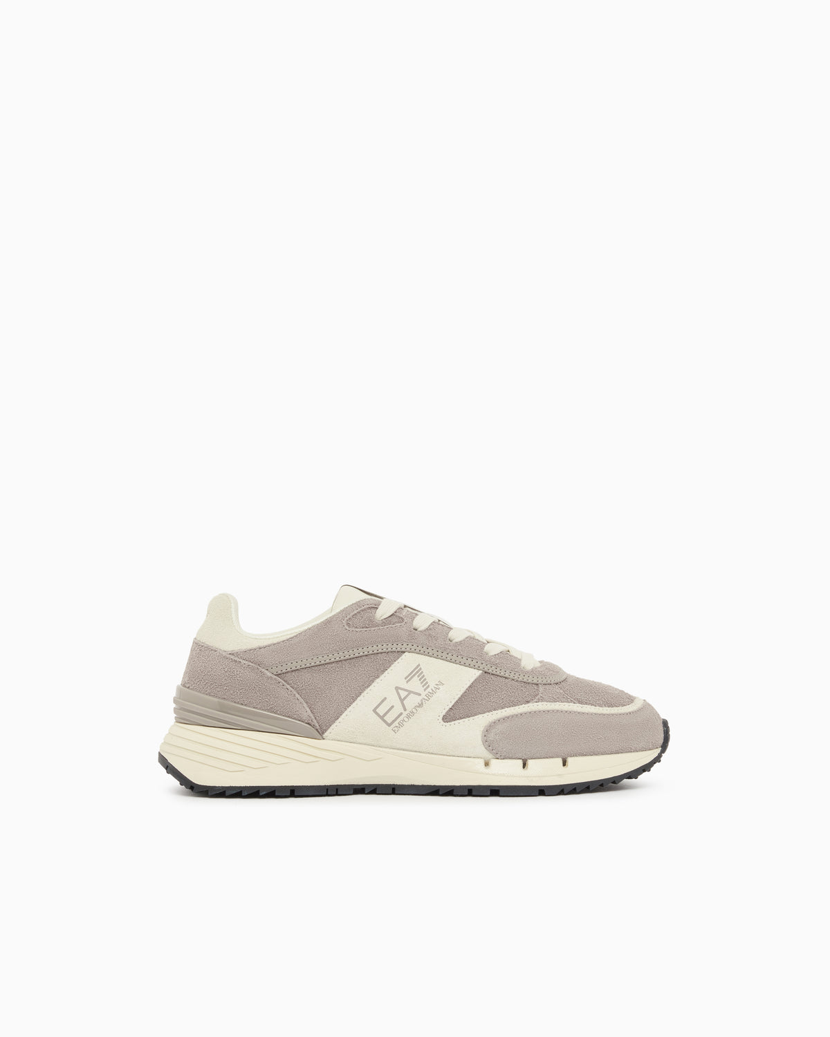 Ea7 Otg Black And White Velo Suede Sneakers Beige