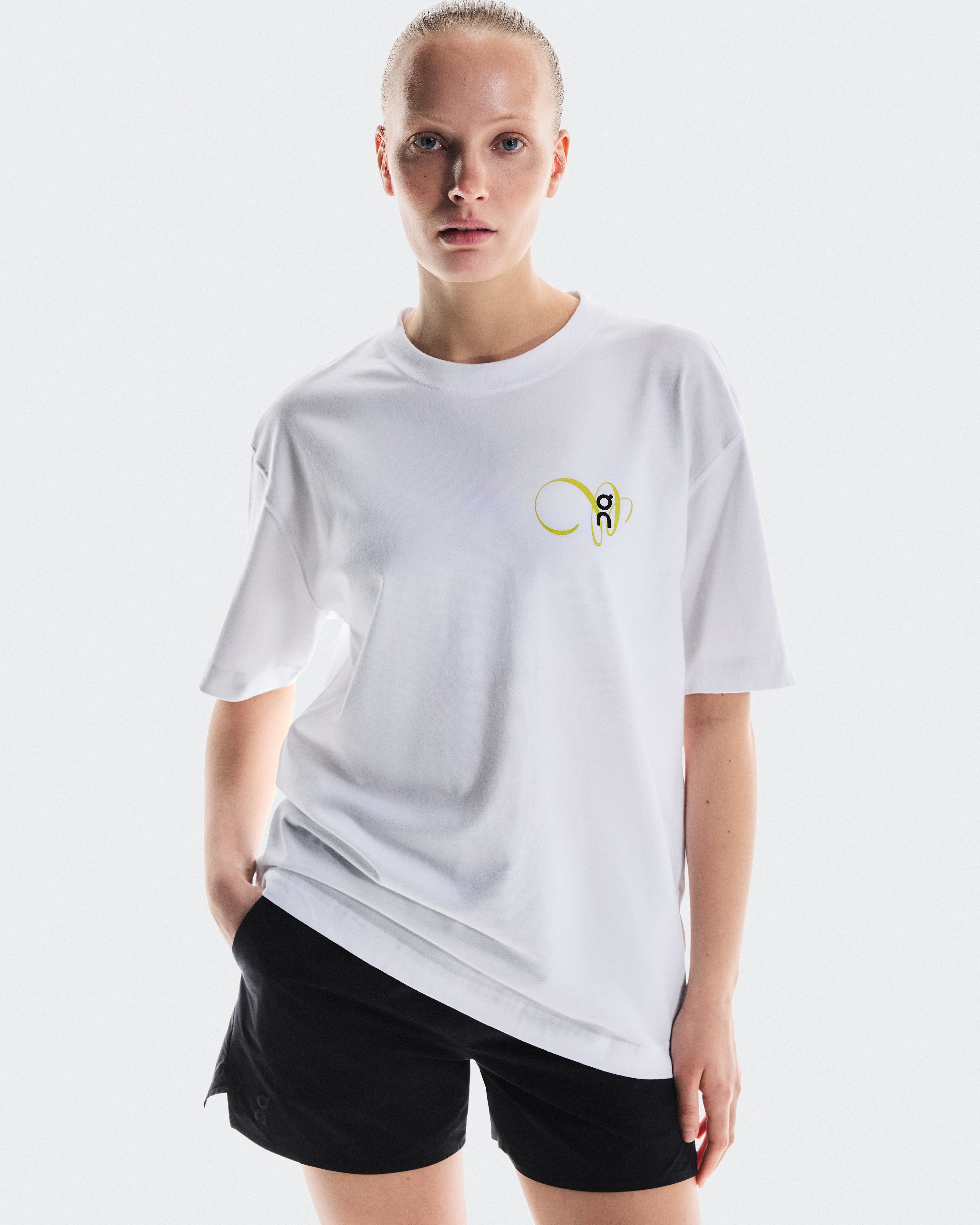 On Club-T Graphic White | Lime (Women'S)