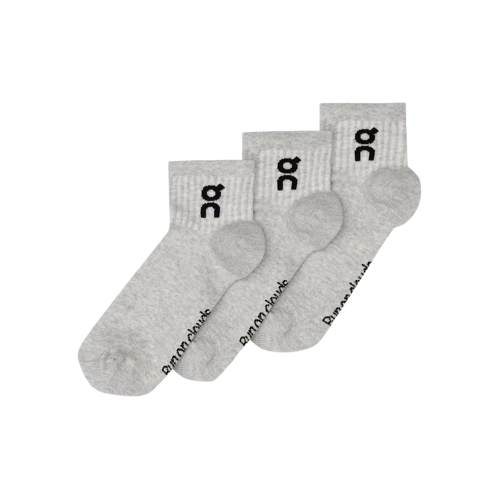 On Logo Sock Mid 3P Heather Gray
