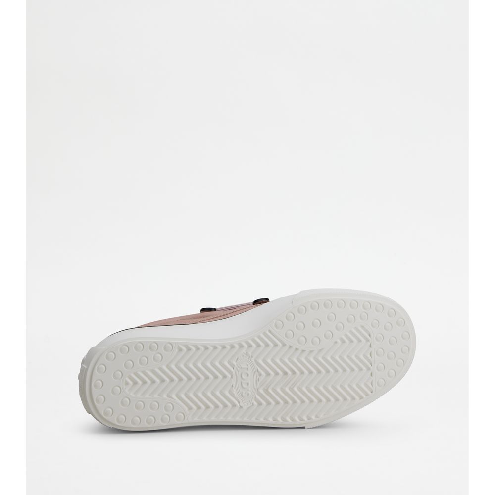 Tods Slip On Shoes In Leather Pink Womens