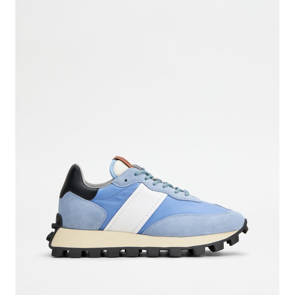 Sneakers Tods 1T In Suede And Fabric Light Blue Womens