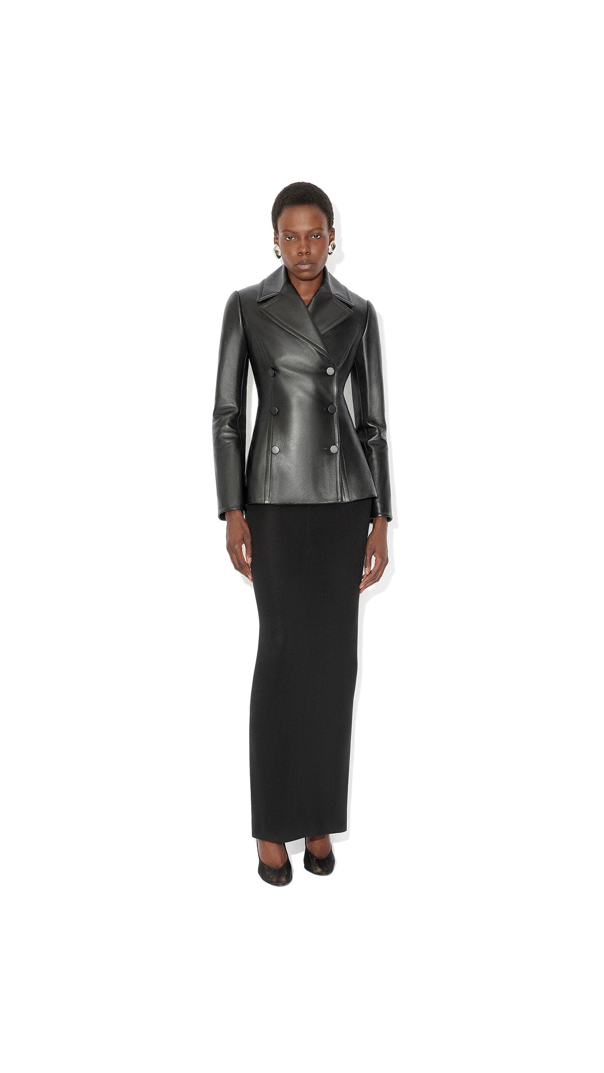 Alaïa Fitted Leather Caban