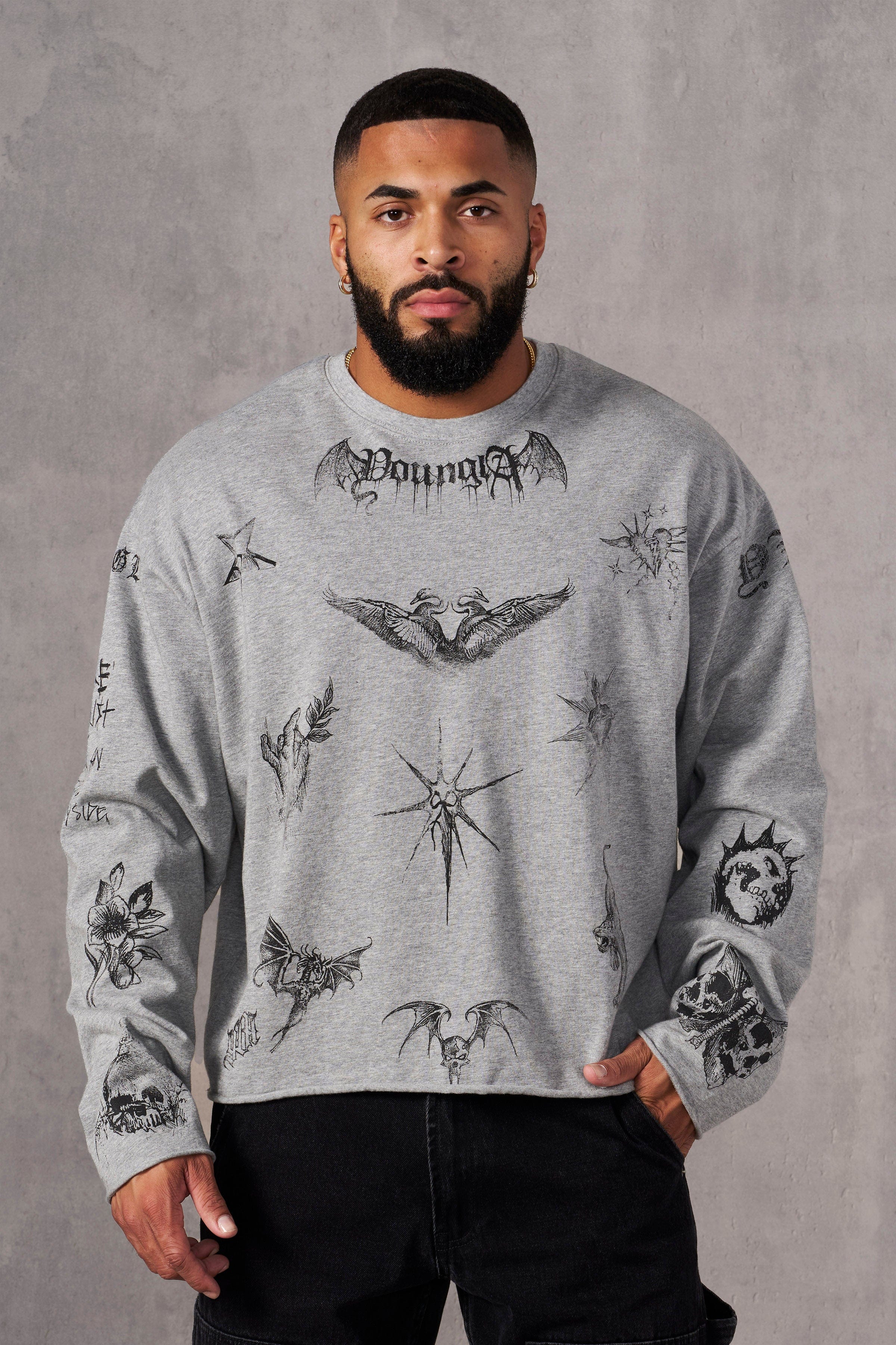 YoungLA 8003 - Inked Longsleeves Grey Wash