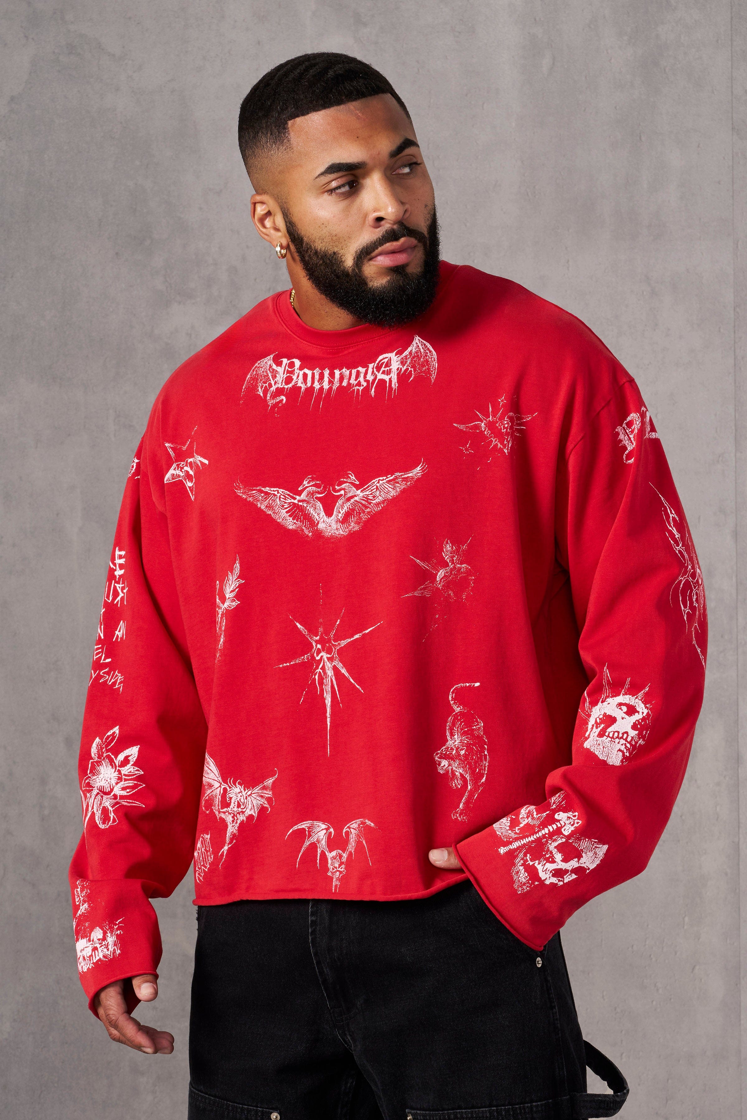 YoungLA 8003 - Inked Longsleeves Red Wash