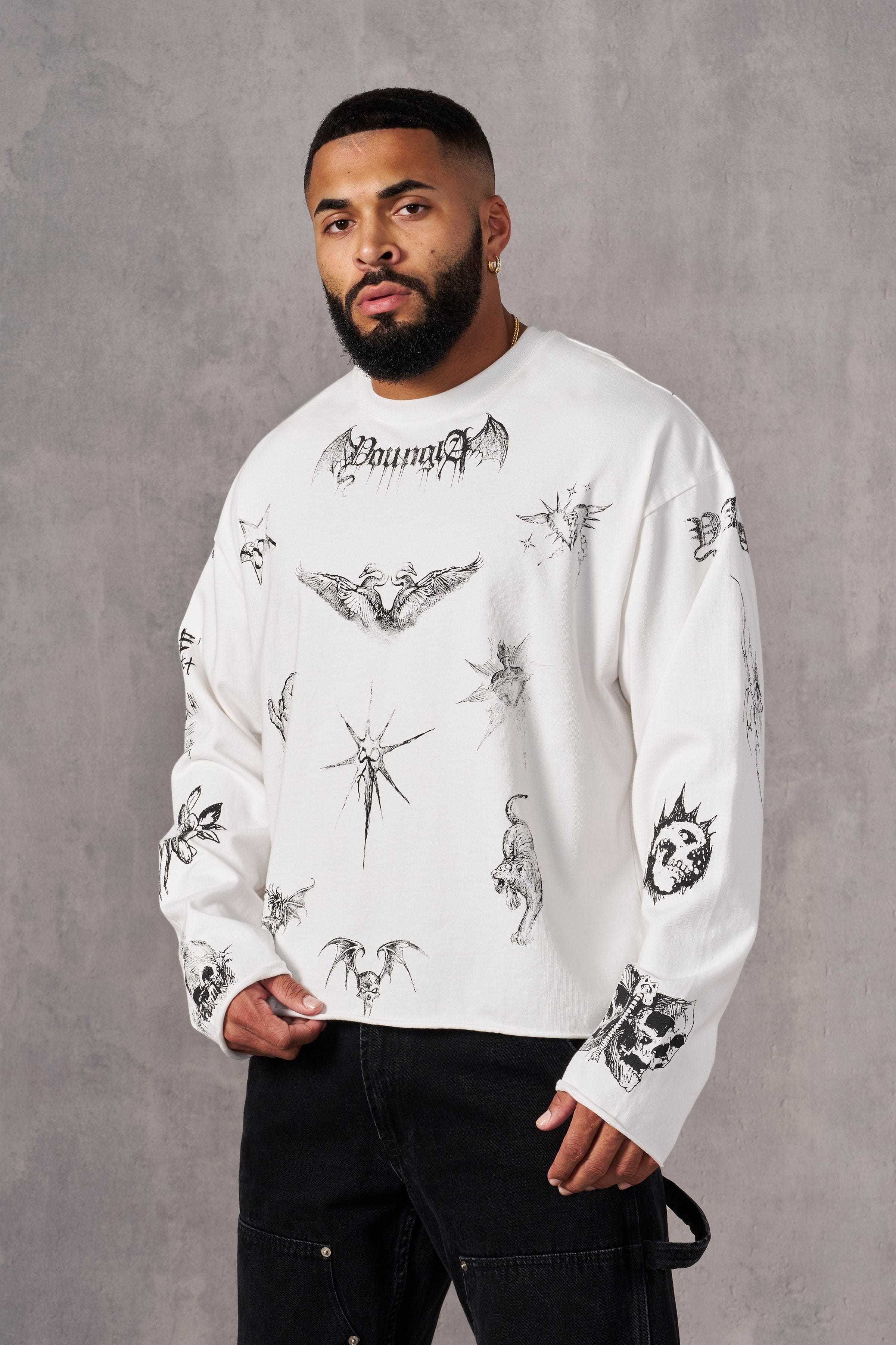 YoungLA 8003 - Inked Longsleeves White
