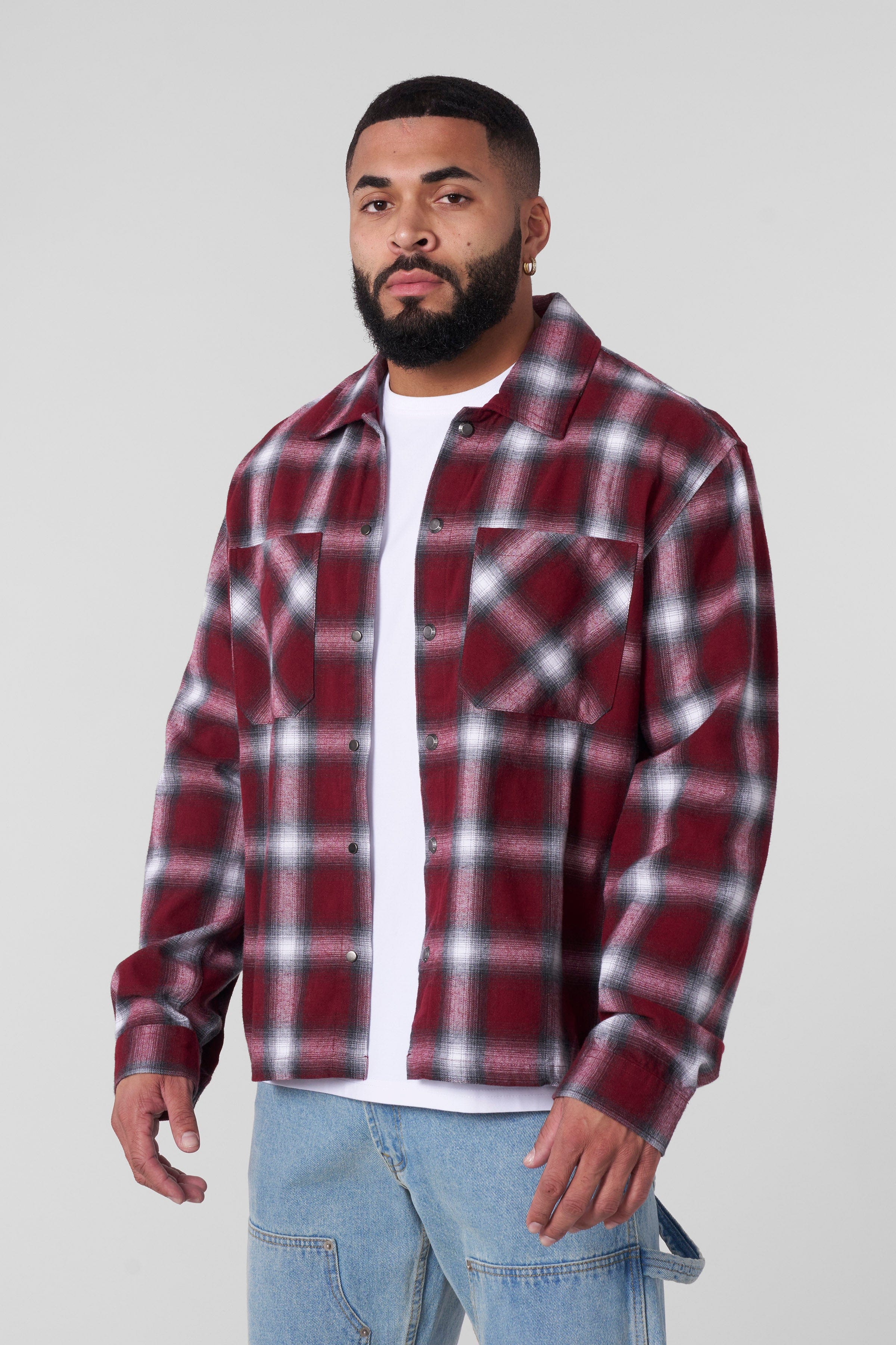 YoungLA 8005 - Layered Flannels Burgundy