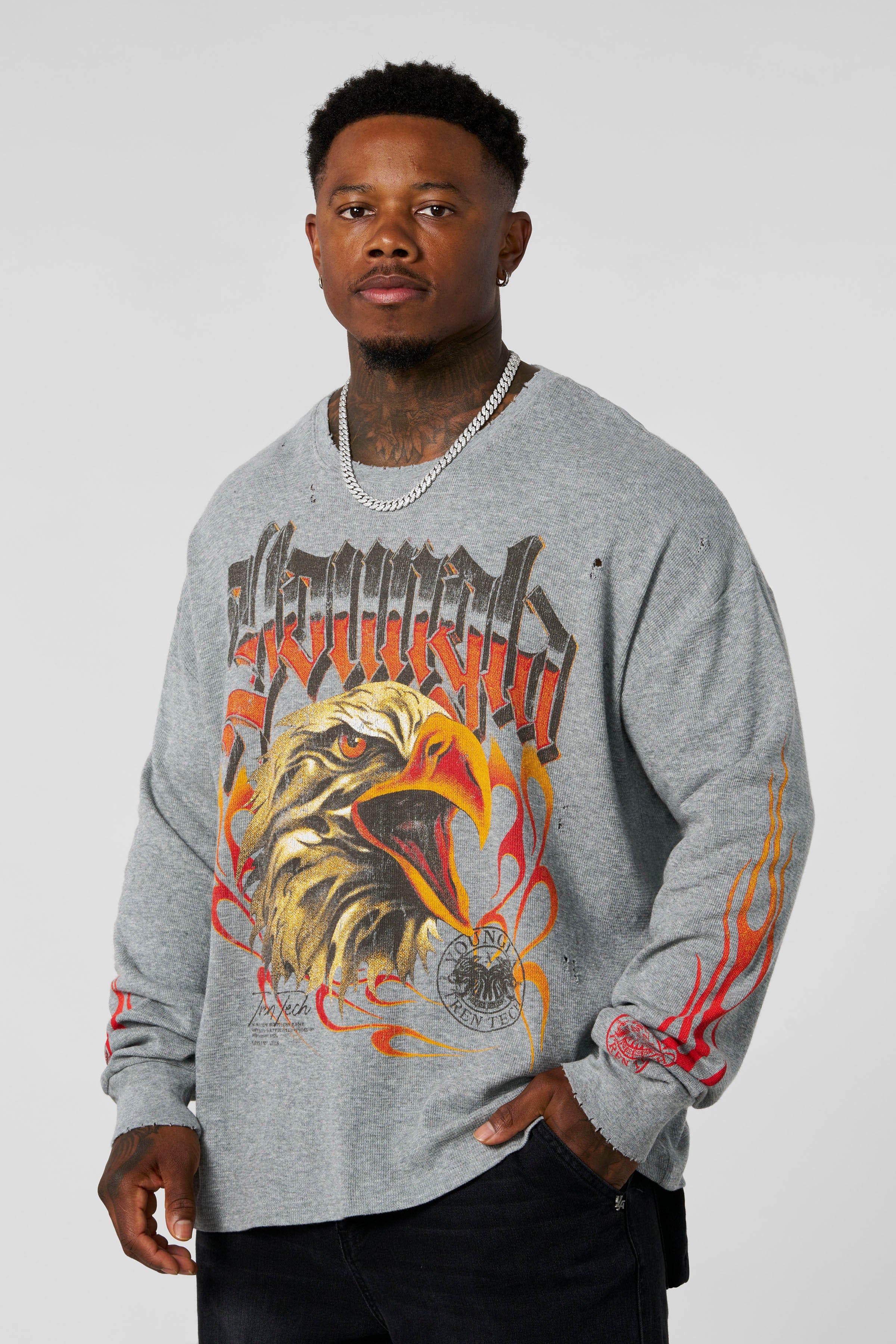 YoungLA 8036 - Cars & Curls - Thermals Heather Grey
