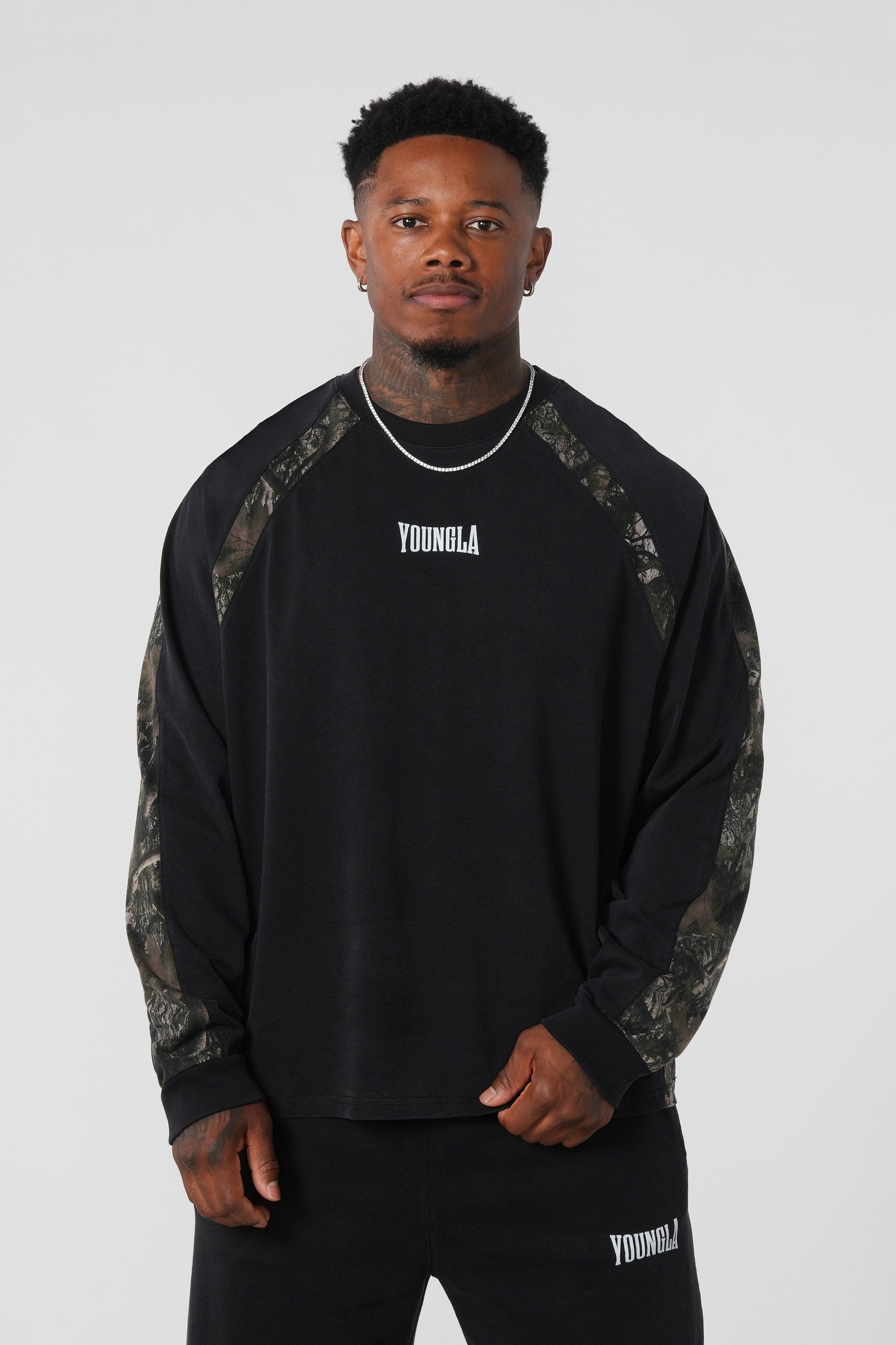 YoungLA 8052 - Stellar Longsleeves Black/Dark Tree Camo