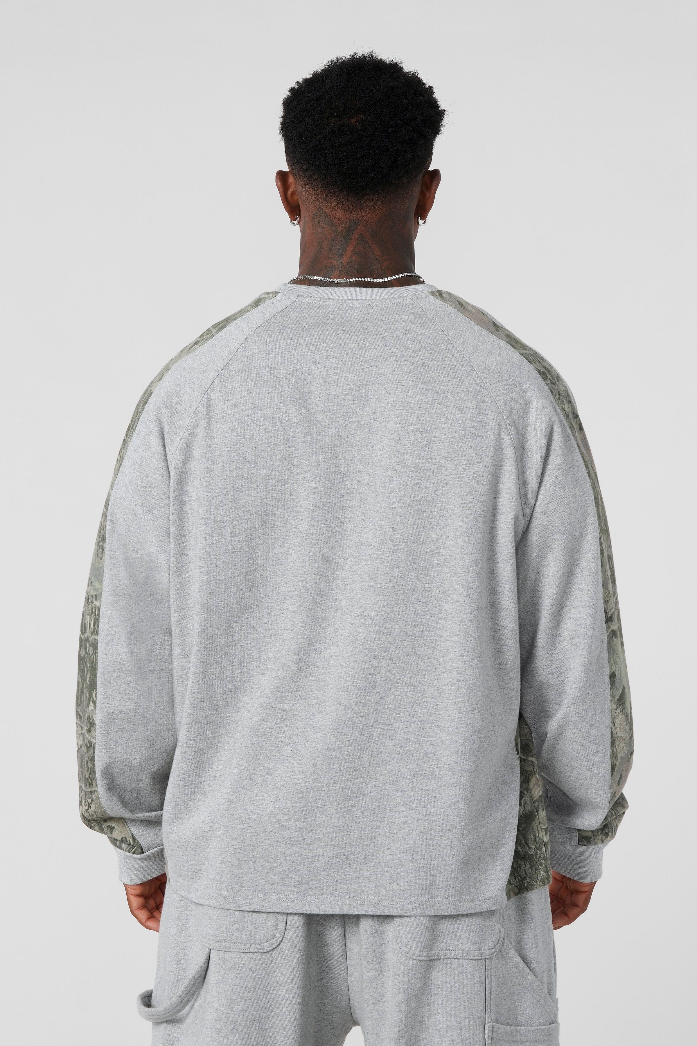 YoungLA 8052 - Stellar Longsleeves Heather Grey/Green Tree Camo
