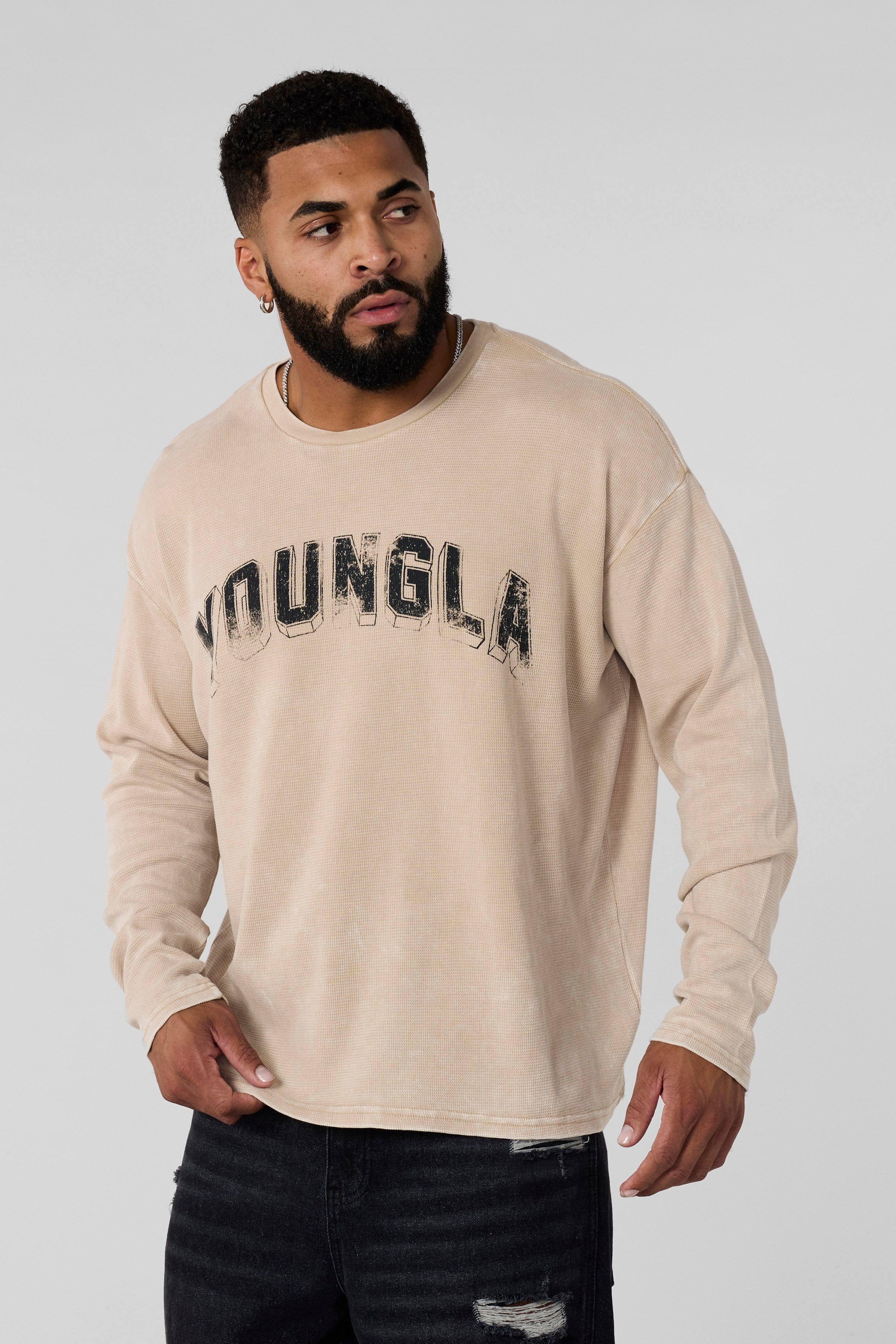 YoungLA 8054 - Thin Thermal Longsleeves Tan Wash