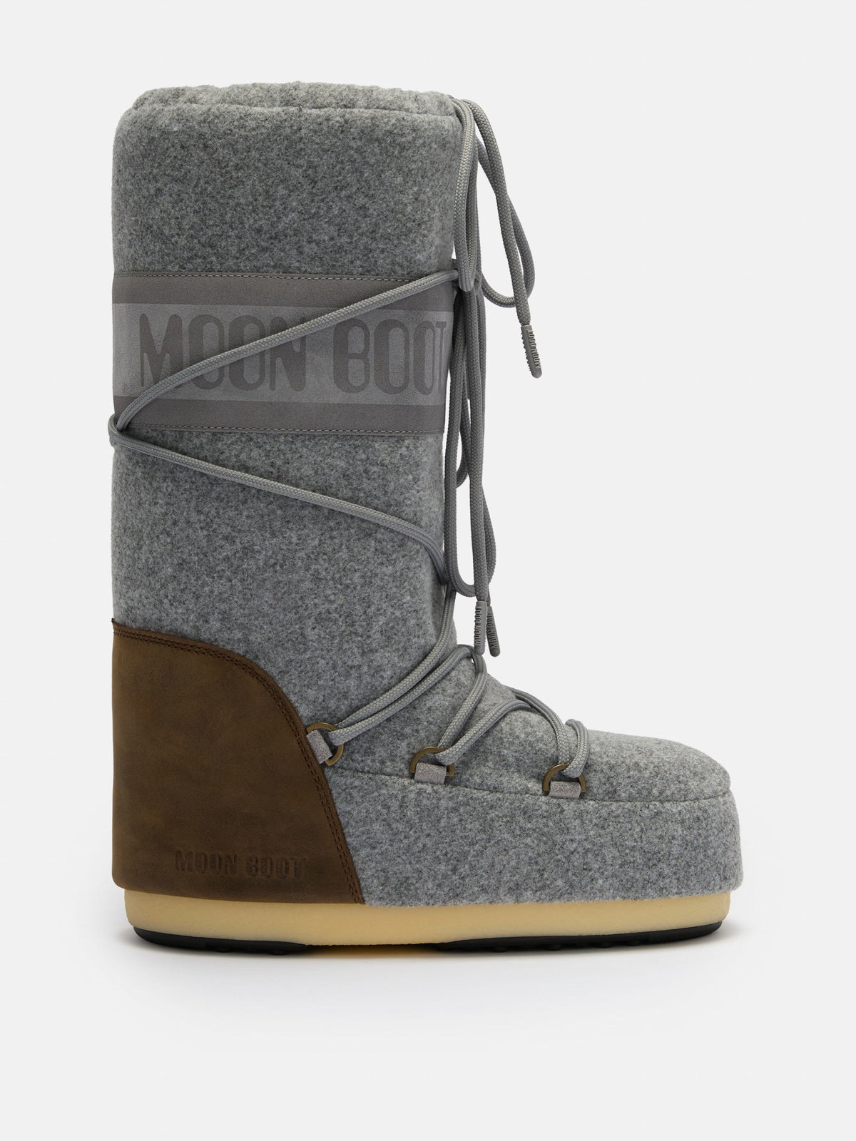Moon Boot ICON Nubuck GRAY & Brown FELT Boots