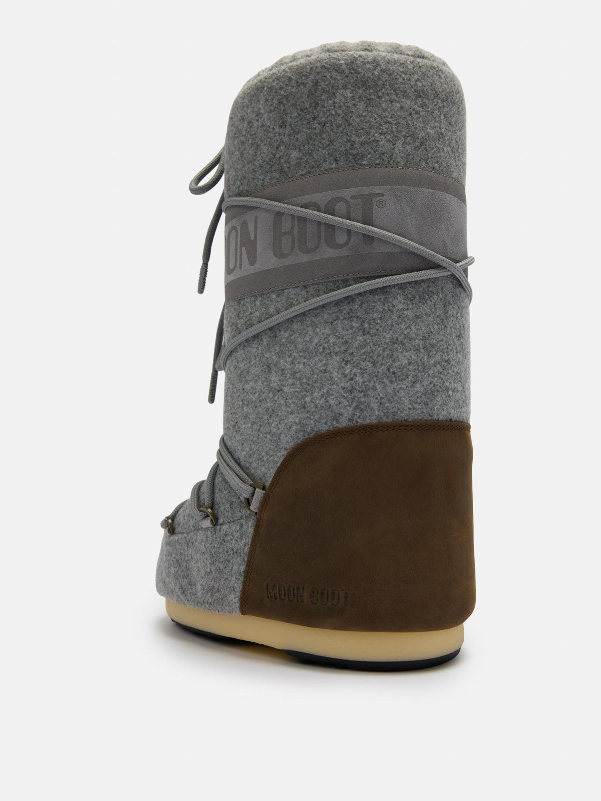 Moon Boot ICON Nubuck GRAY & Brown FELT Boots