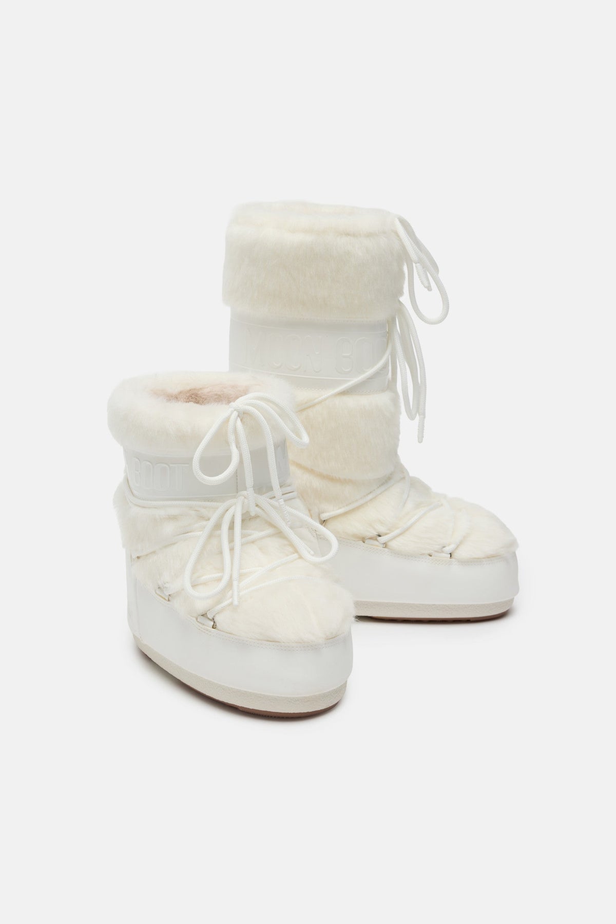 Moon Boot ICON LOW White FAUX-FUR Boots