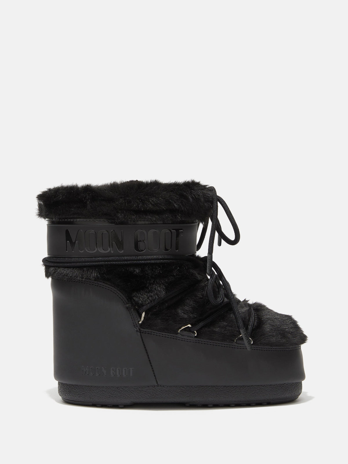 Moon Boot ICON LOW Black FAUX-FUR Boots