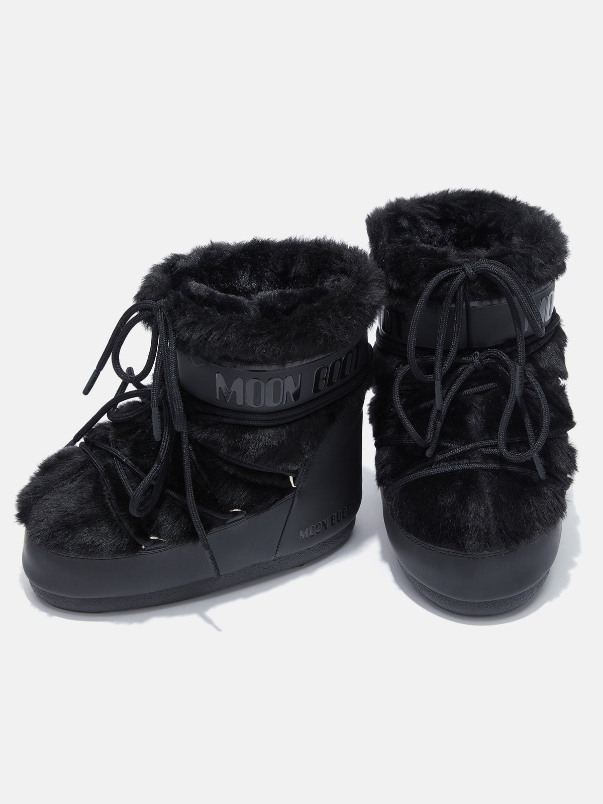 Moon Boot ICON LOW Black FAUX-FUR Boots